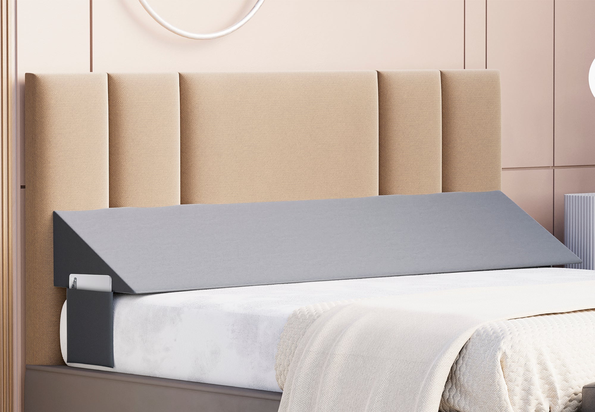 Bed Wedge Pillow for Headboard Gap for Filling Gap Between