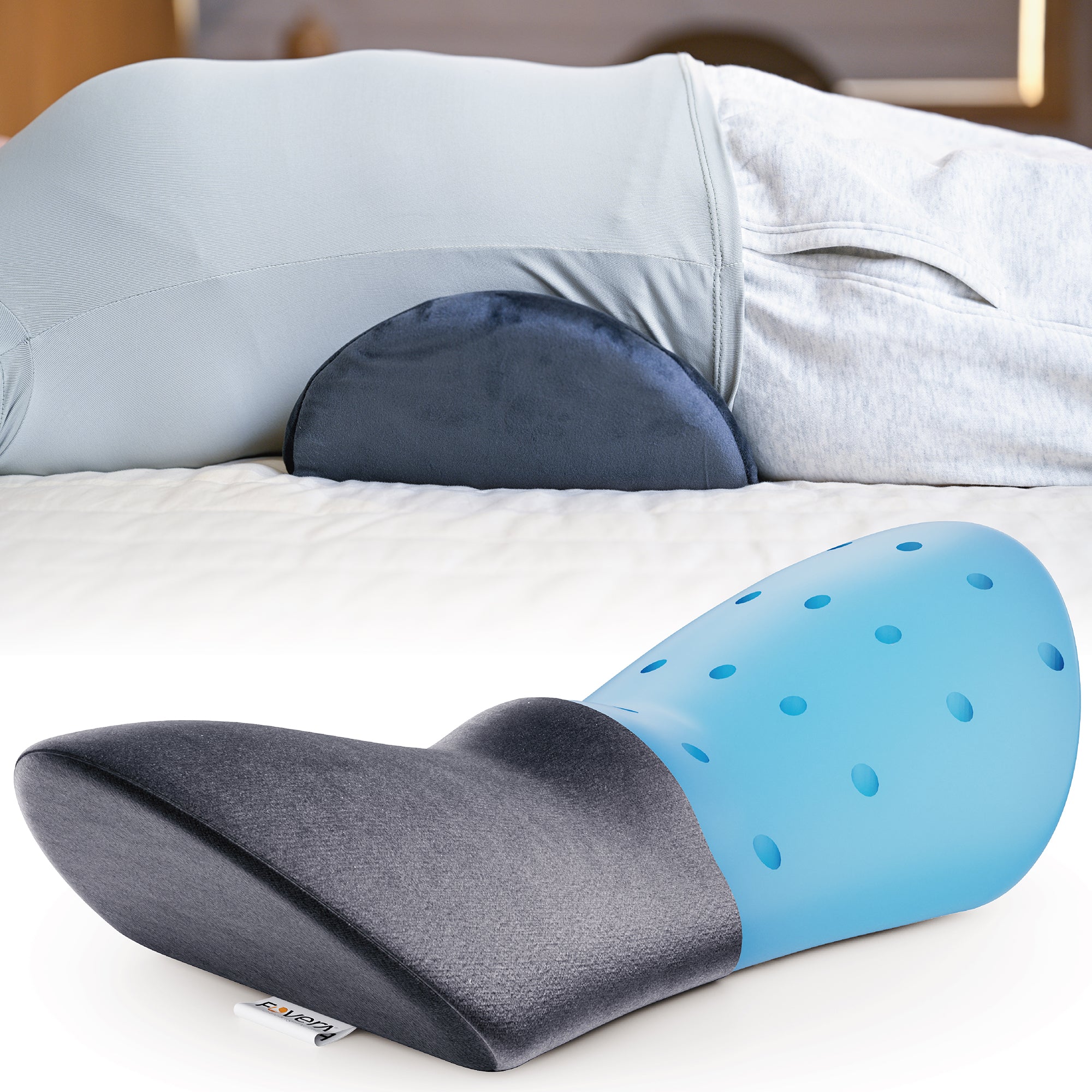 Cool Gel Memory Foam Contoured Lumbar Pillow for Sleeping – Fovera