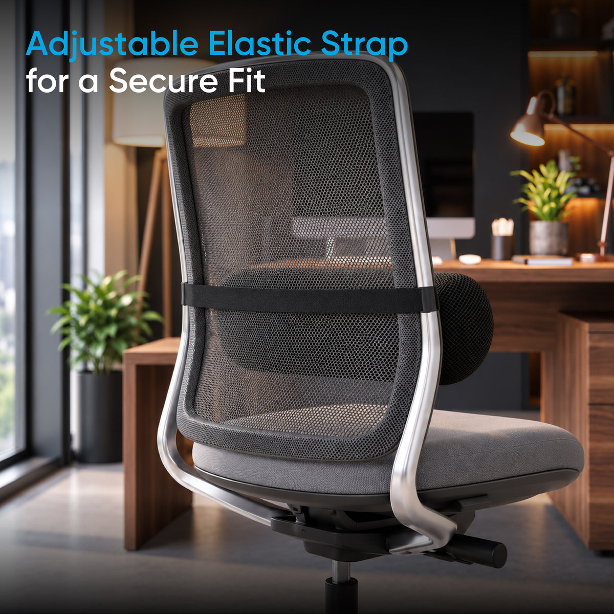 Lumbar Support Roll for Back Pain Relief - Versatile Cushion for Office, Car, and Travel with Adjustable Strap, Provides Ideal Lumbar, Back Support & Posture Correction