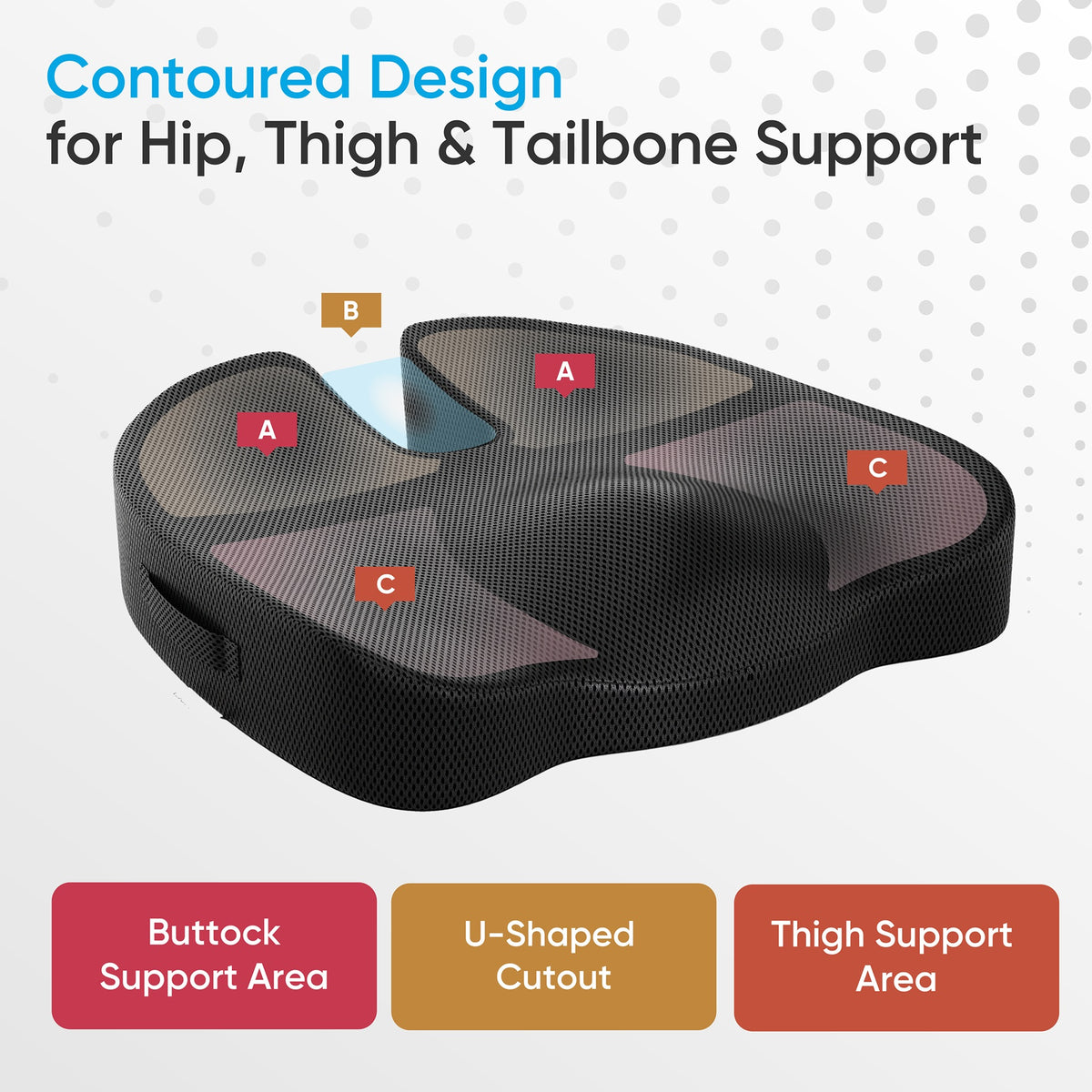 Memory Foam Coccyx Seat Cushion for Tailbone Pain