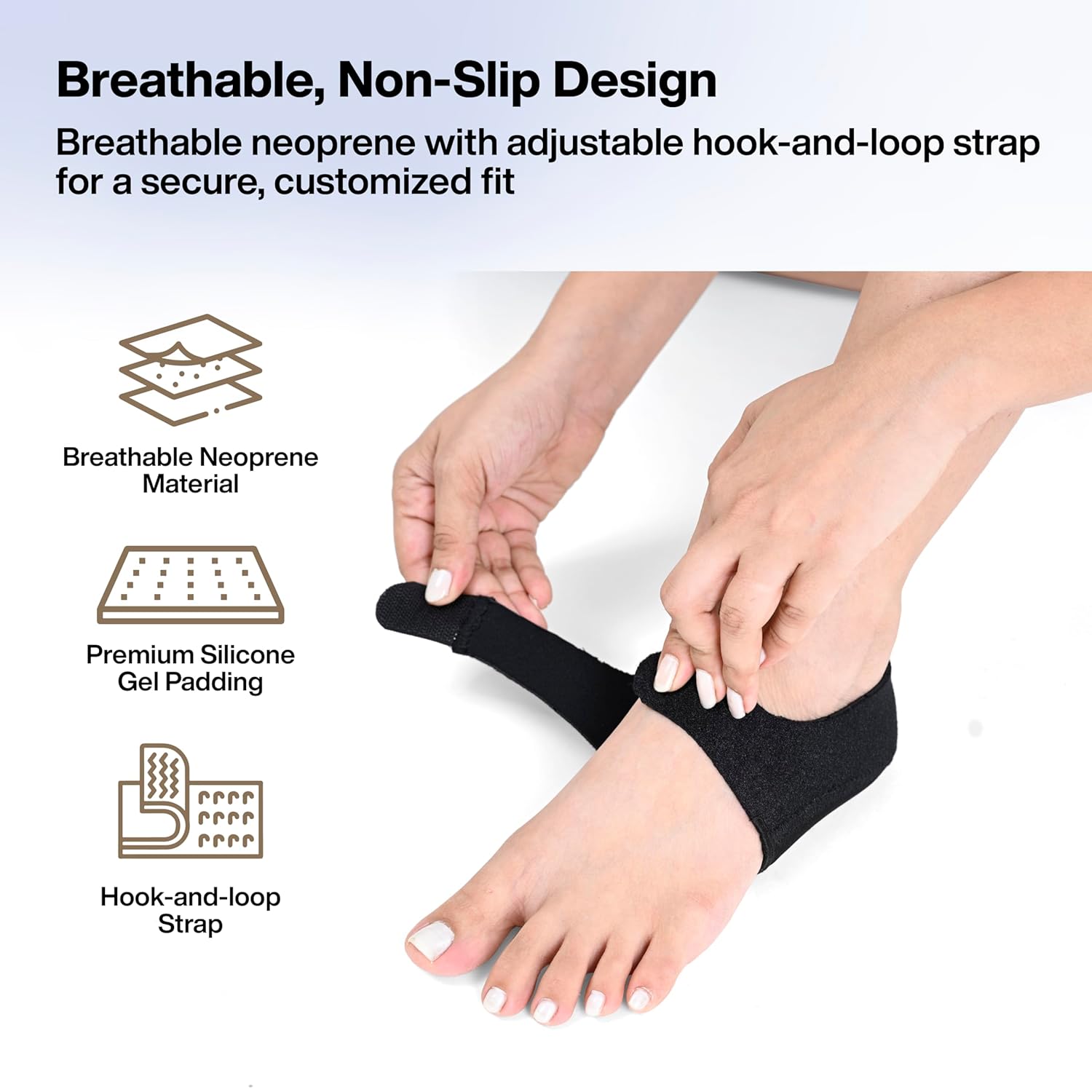 Heel Cup Sleeve with Gel Padding for Plantar Fasciitis & Heel Pain Relief - Breathable Neoprene Fabric, Heel Protector for Men & Women - Shock Absorbing, Non-Slip Design