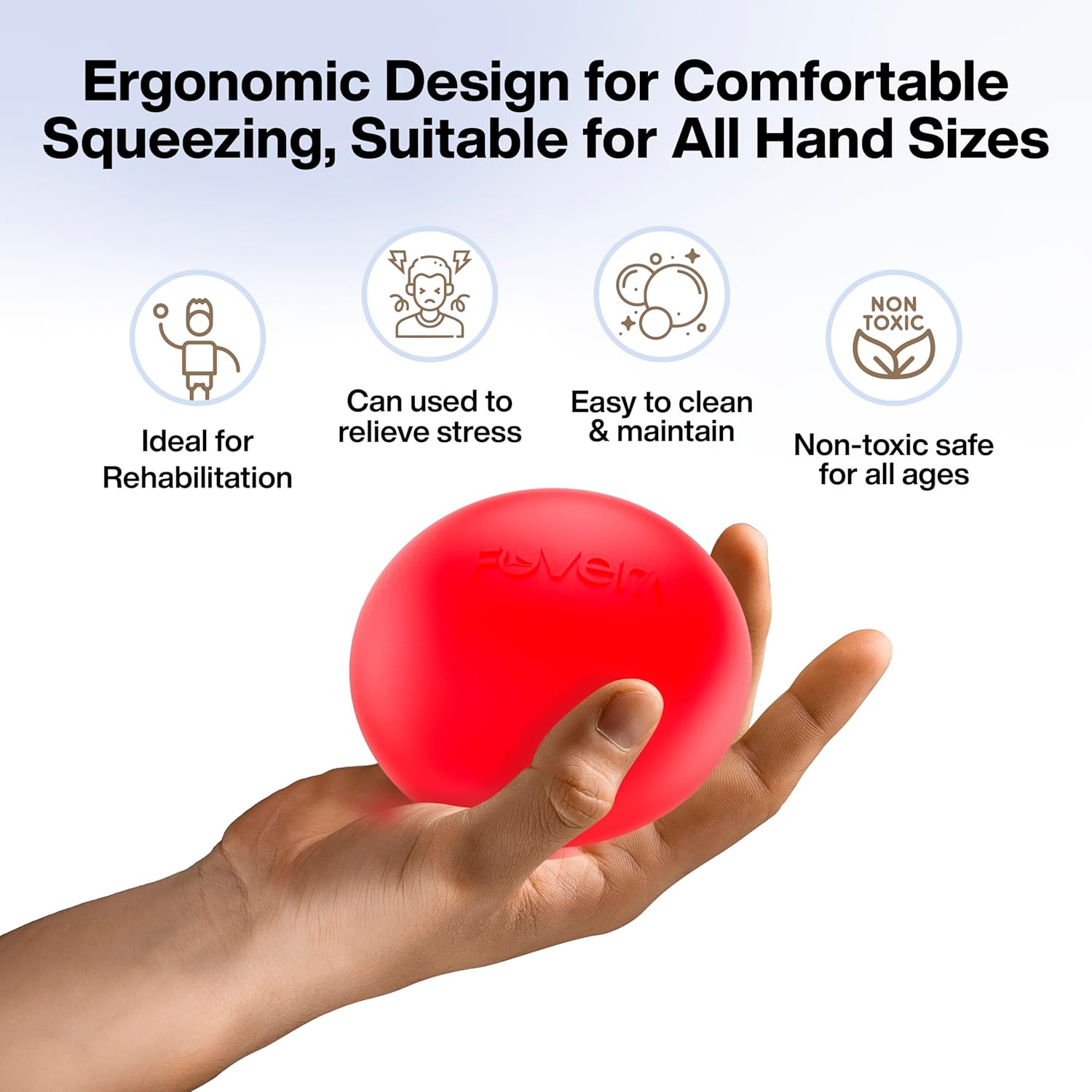 Stress Relief Ball for Hand Therapy, Exercise, Arthritis, Finger, Wrist, Carpal Tunnel, Pain Relief, Grip Exerciser Strengthening (Pack of 1)