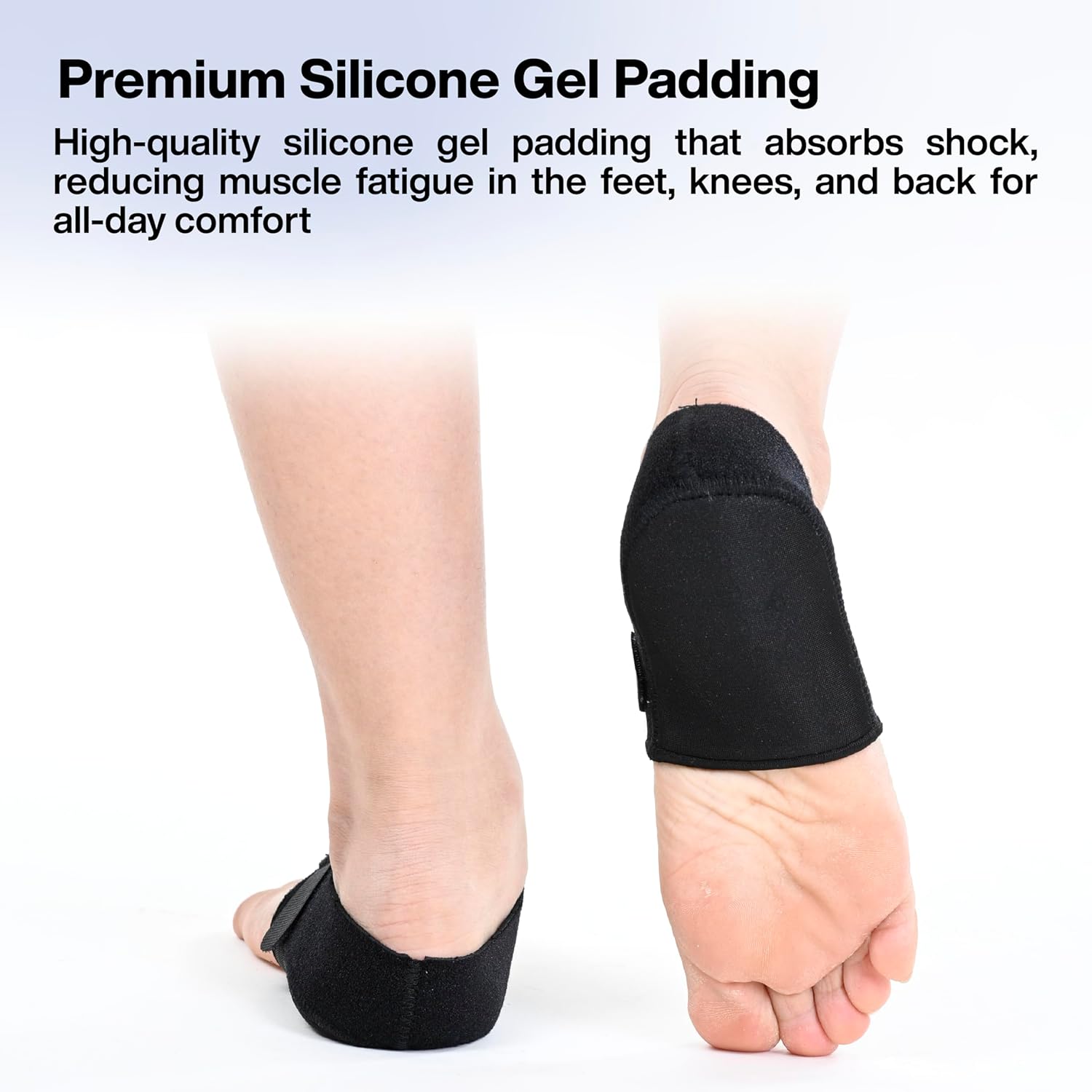 Heel Cup Sleeve with Gel Padding for Plantar Fasciitis & Heel Pain Relief - Breathable Neoprene Fabric, Heel Protector for Men & Women - Shock Absorbing, Non-Slip Design