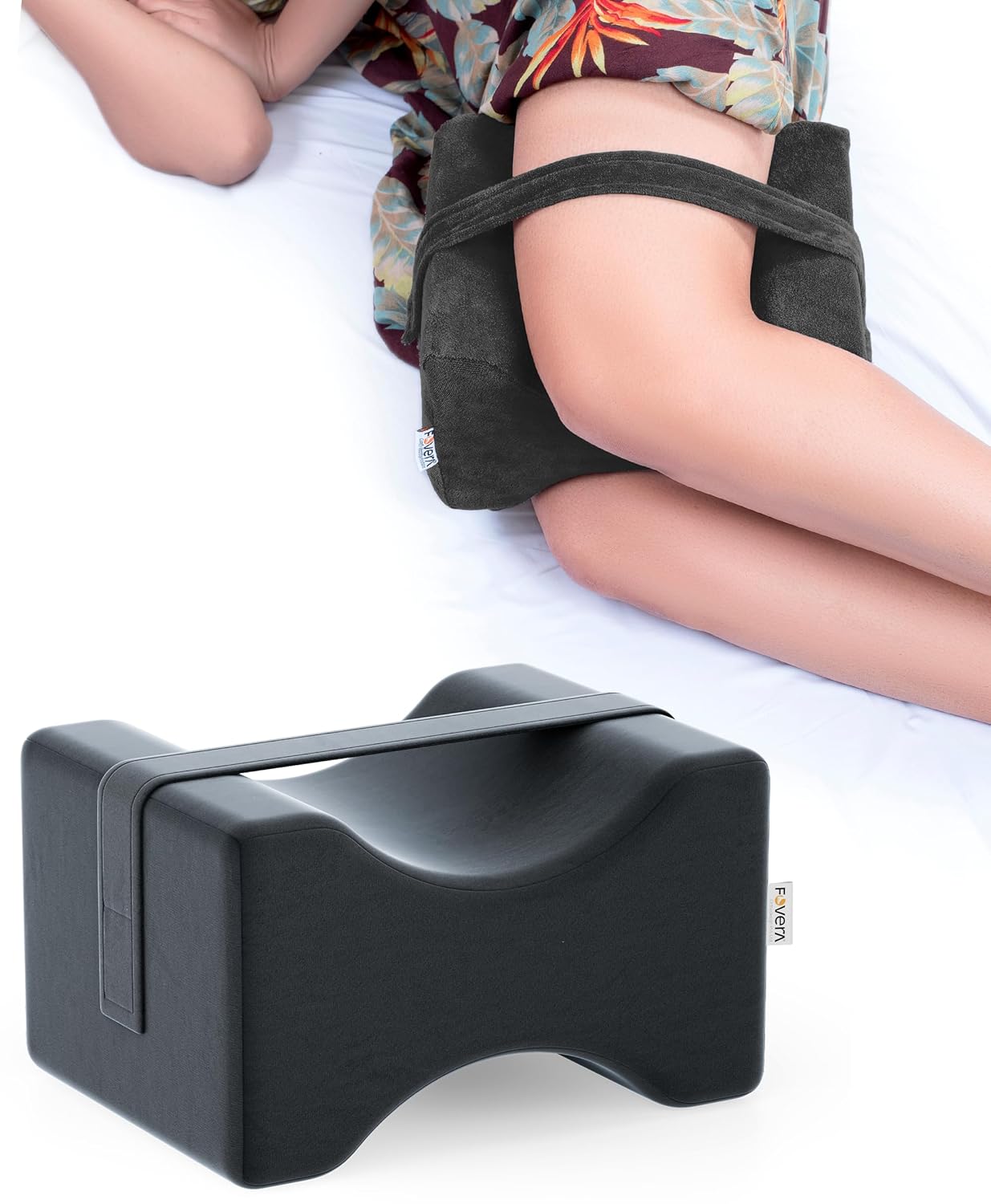 Orthopedic Cool Gel Memory Foam Knee Pillow for Side Sleepers