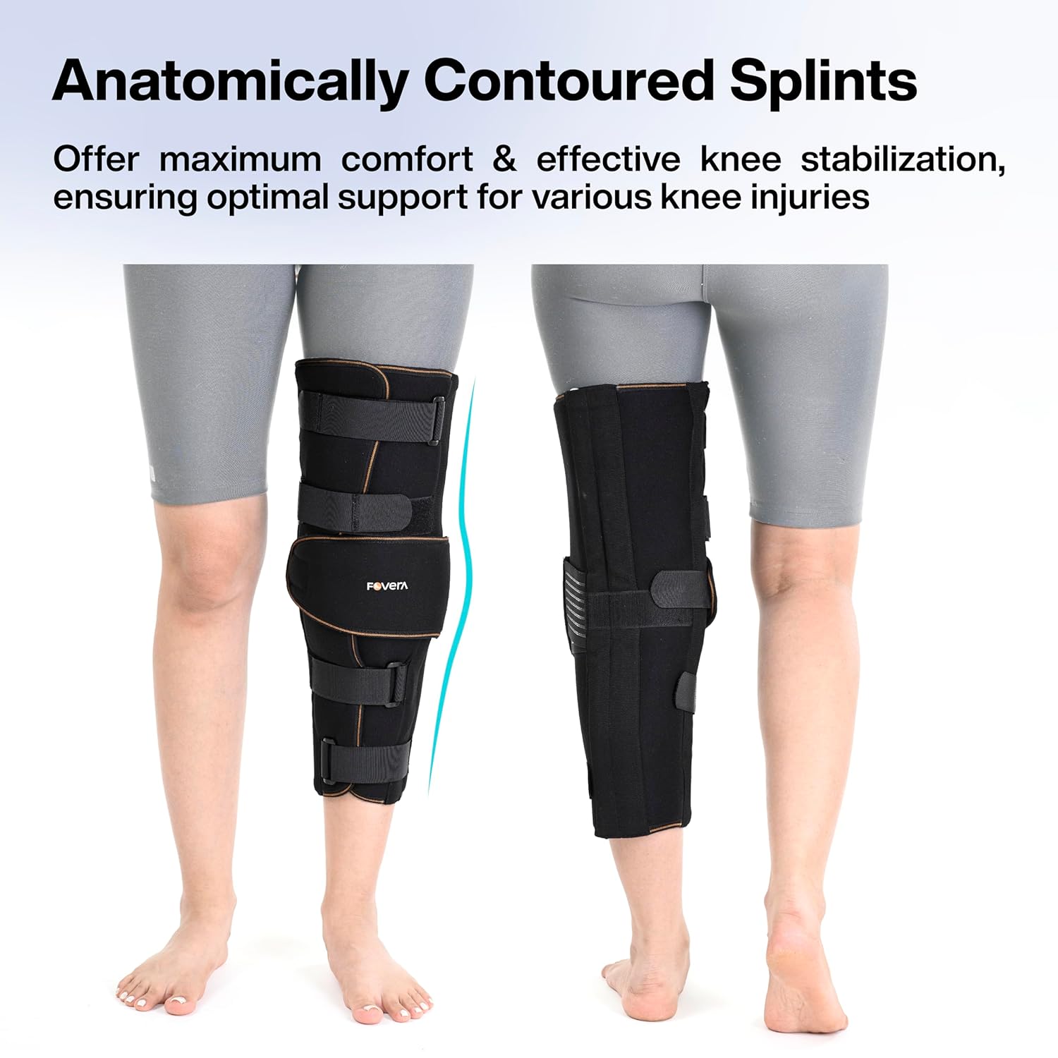 Knee Immobilizer Brace for Knee Support – Stabilizer Splint for Dislocation, Ligament Tear, & Injury Recovery
