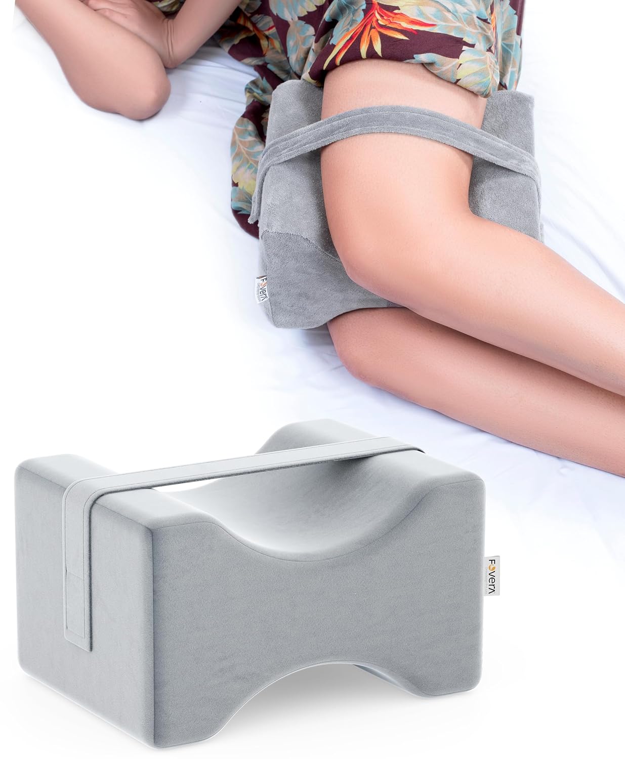 Orthopedic Cool Gel Memory Foam Knee Pillow for Side Sleepers