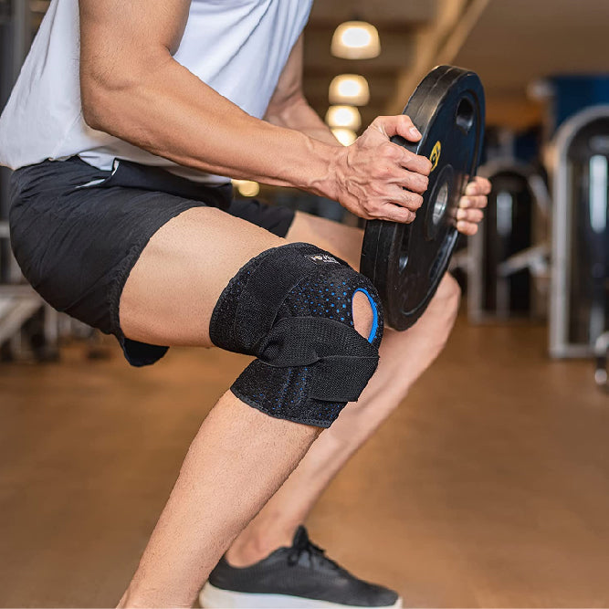 Adjustable Knee Brace (Single) with Side Stabilizers & Patella Gel Pads, Knee Support