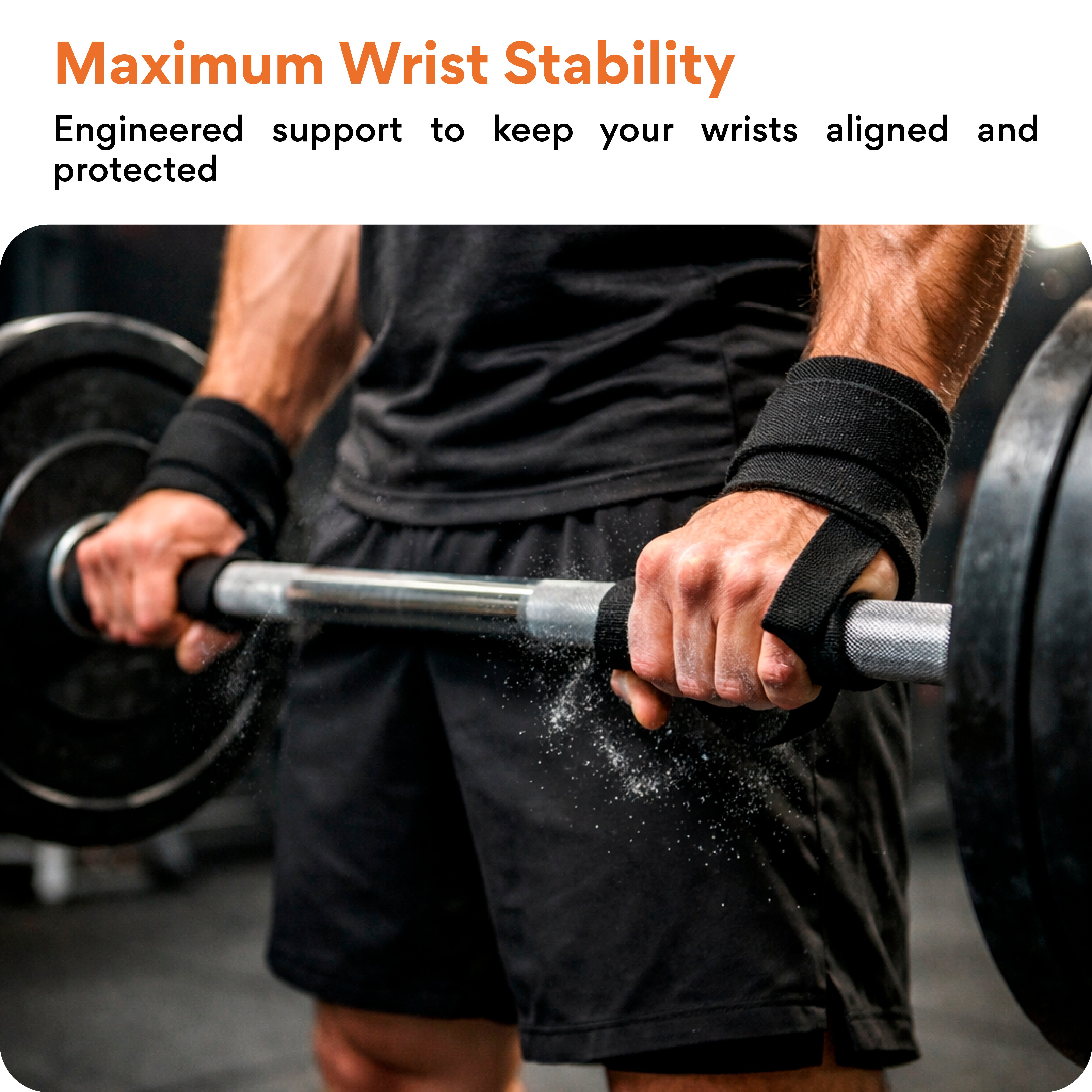 FOVERA Weight Lifting Straps | Anti-Slip Hand Grip Enhancer for Deadlifts, Rows & Pull Ups