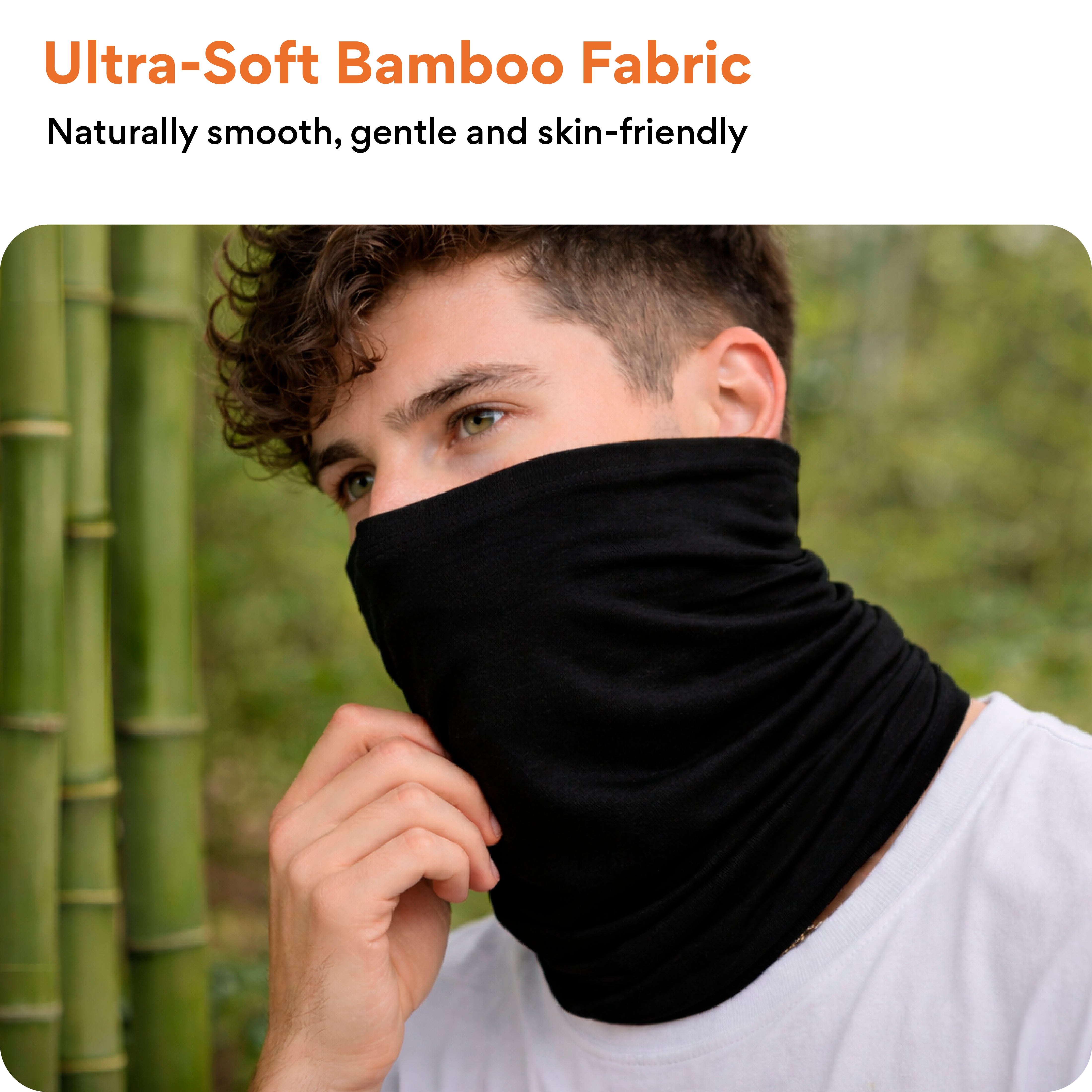 FOVERA Bamboo Bandana for Men & Women – Super Soft & Breathable Face Mask, Neck Gaiter & Headband