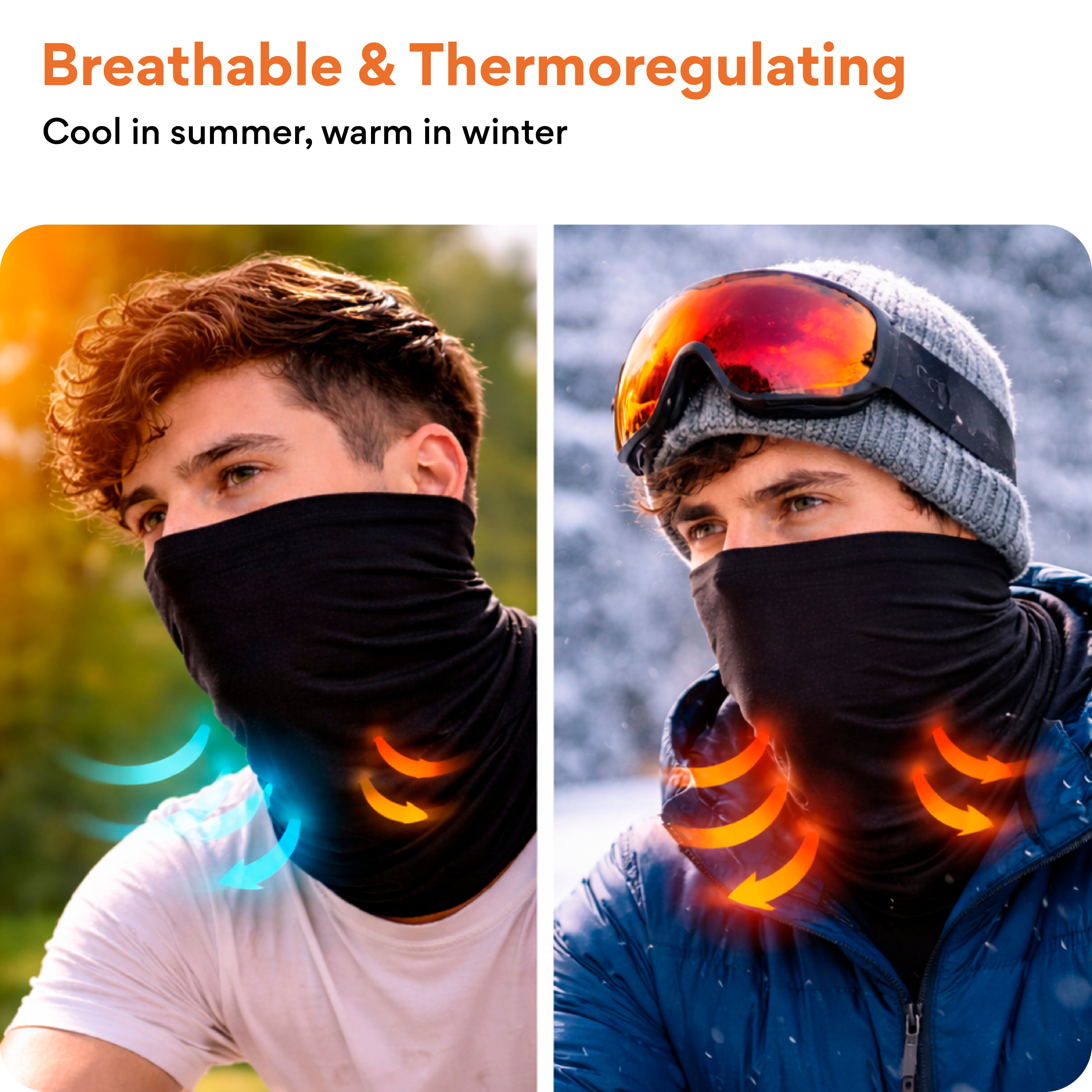 FOVERA Bamboo Bandana for Men & Women – Super Soft & Breathable Face Mask, Neck Gaiter & Headband