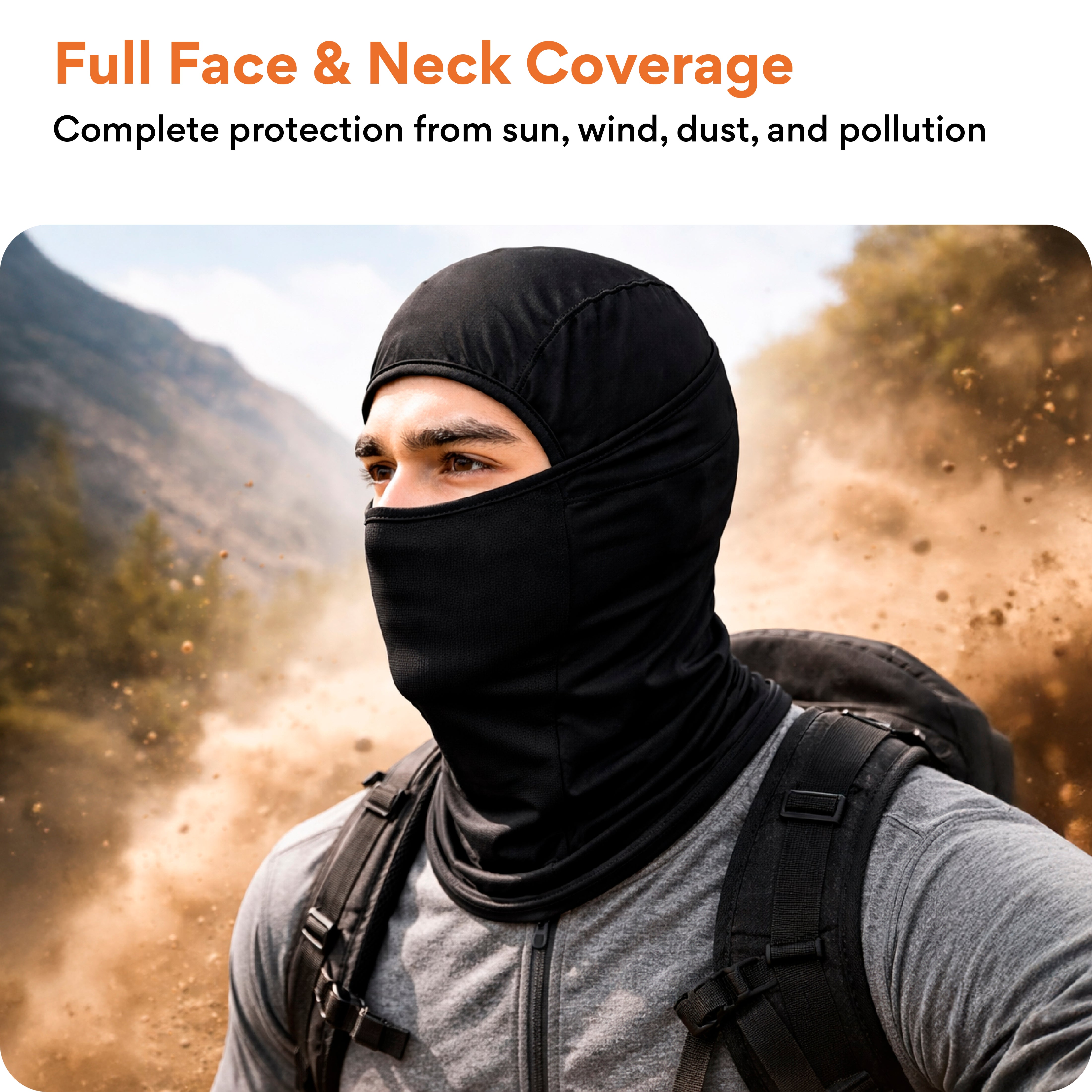FOVERA Full Face Helmet Mask for Bikers – UV Protection Balaclava for Men & Women
