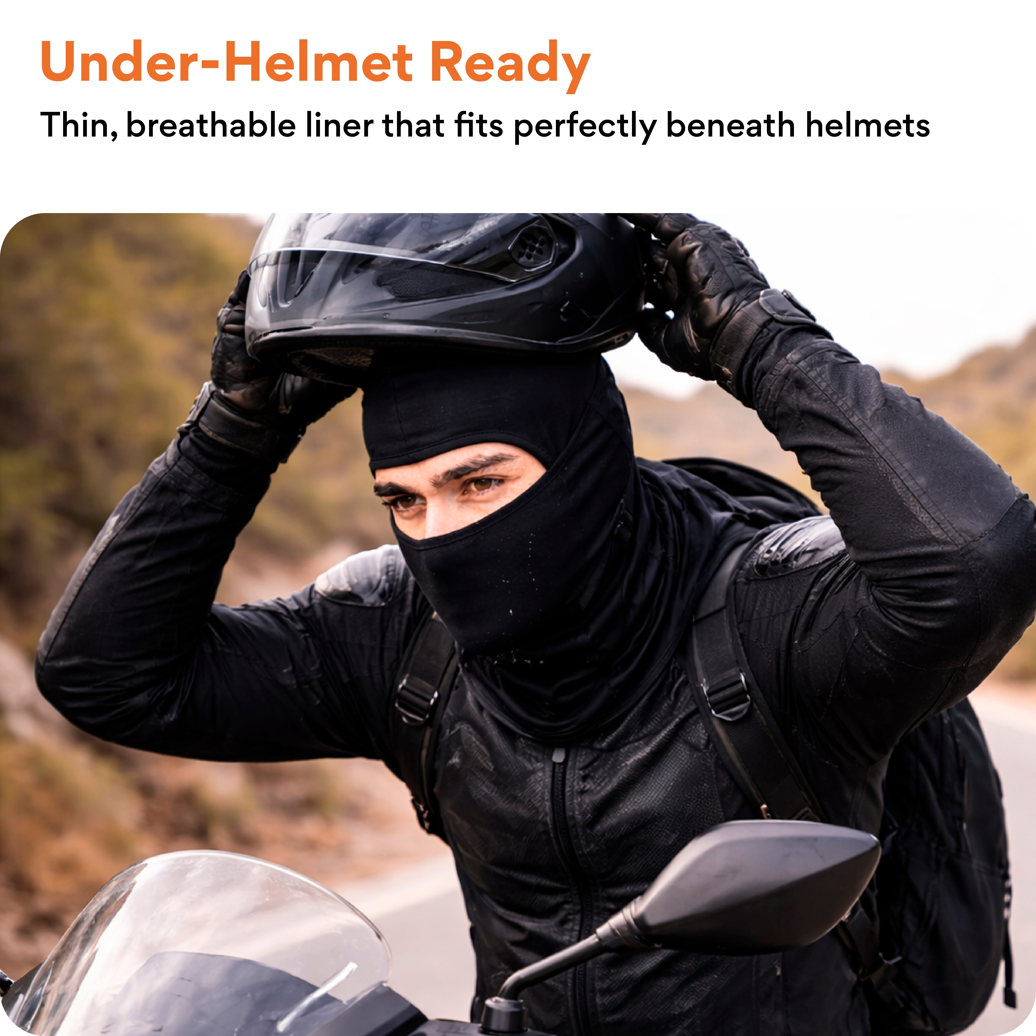FOVERA Full Face Helmet Mask for Bikers – UV Protection Balaclava for Men & Women
