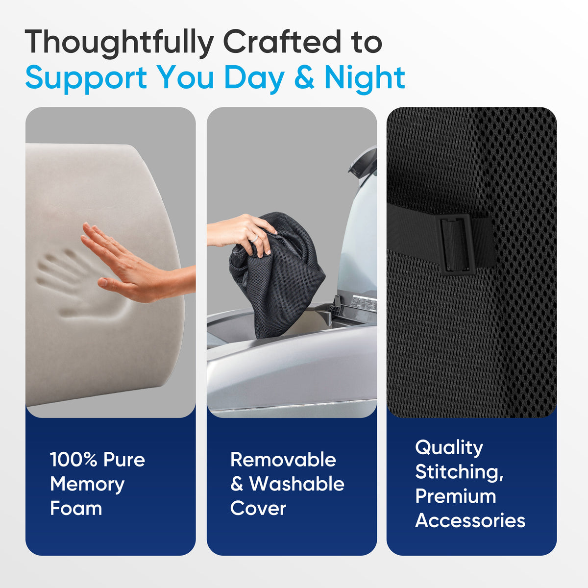 Orthopedic Memory Foam Lumbar Support Cushion for Chair