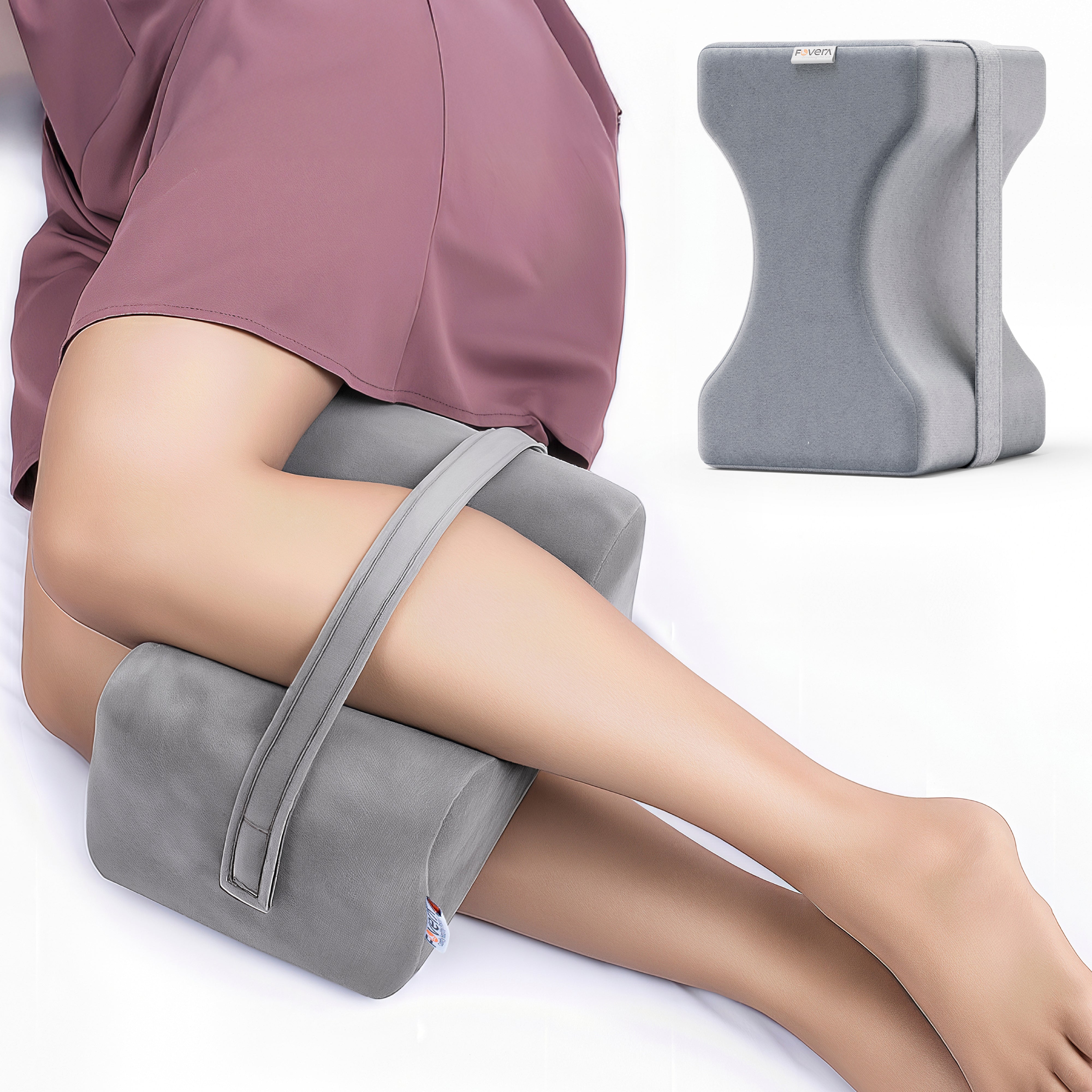 Buy Knee Memory Foam Pillow for Side Sleepers Relief for Sciatica, Back , Pregnancy, Hip Pain – Fovera