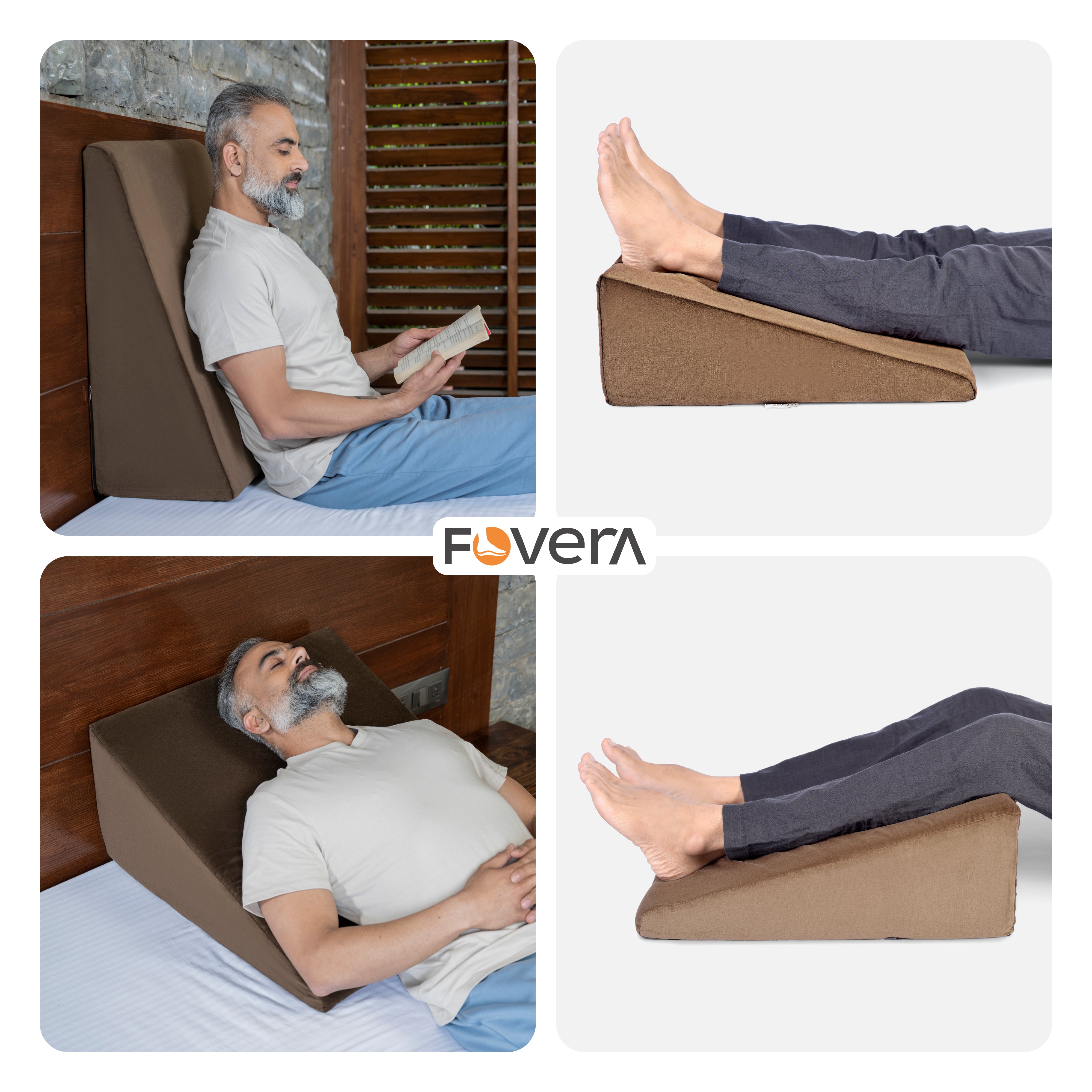 Multi Purpose Bed Wedge Pillow - Memory Foam Top