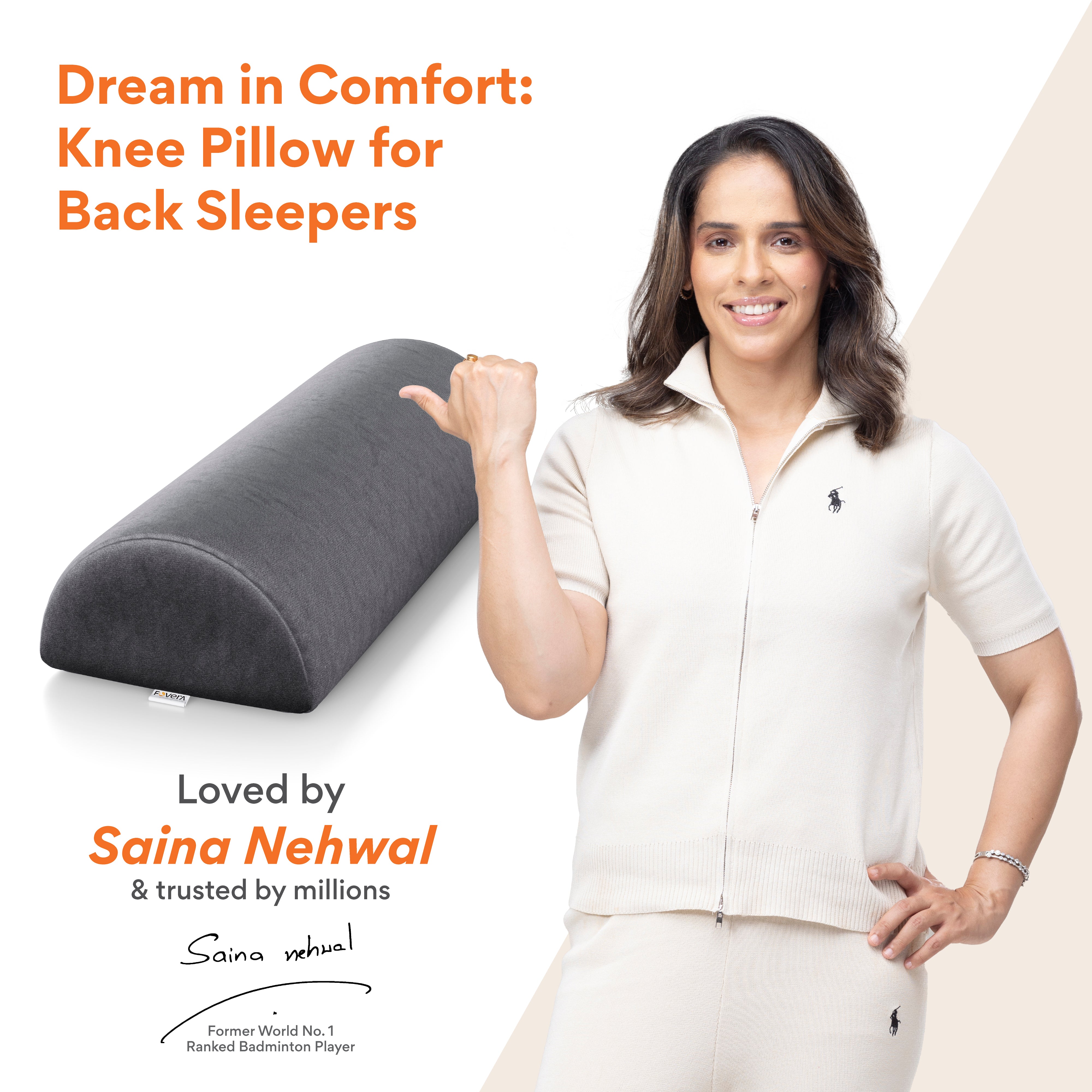 Half Moon Pillow with Memory Foam Top