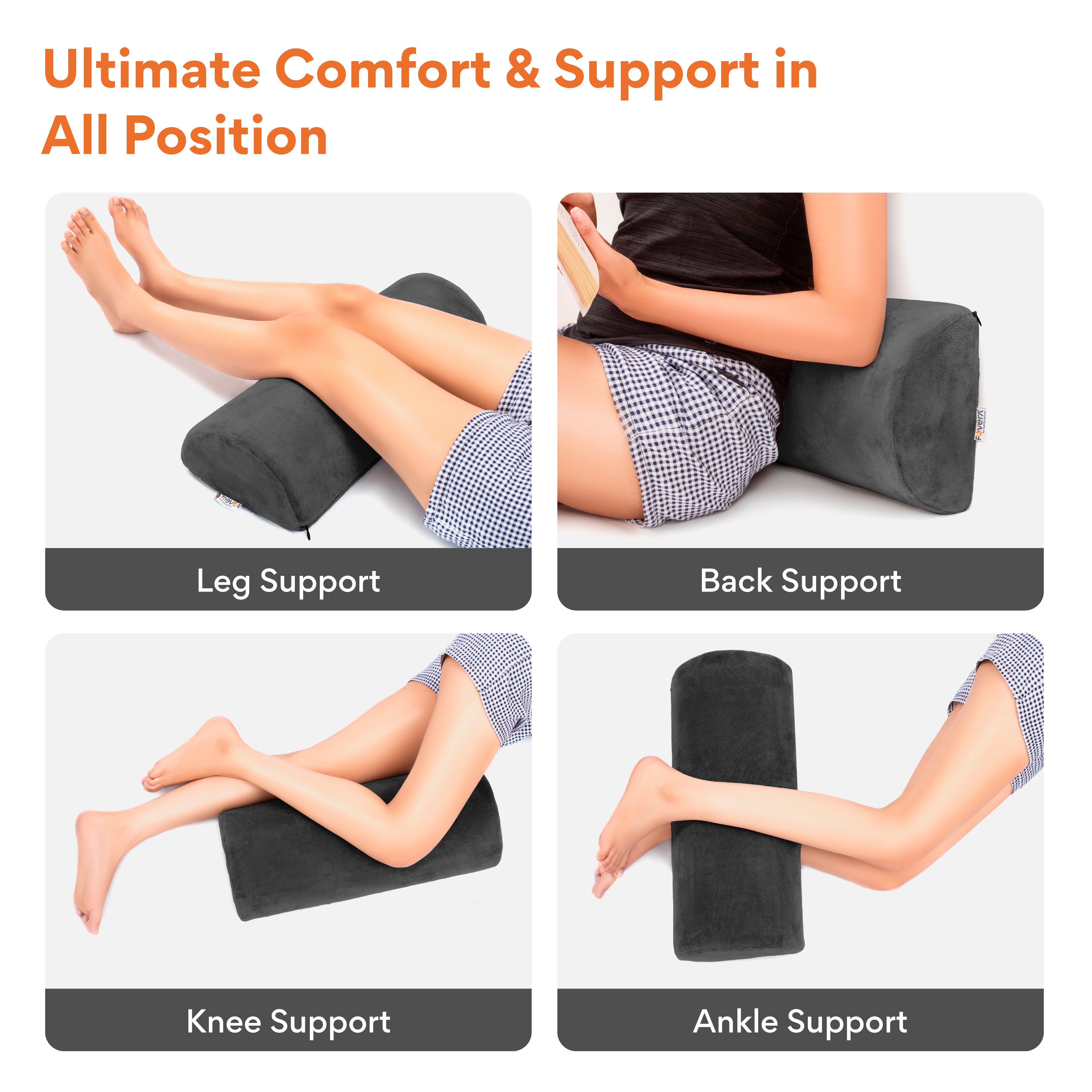 Half Moon Pillow with Memory Foam Top