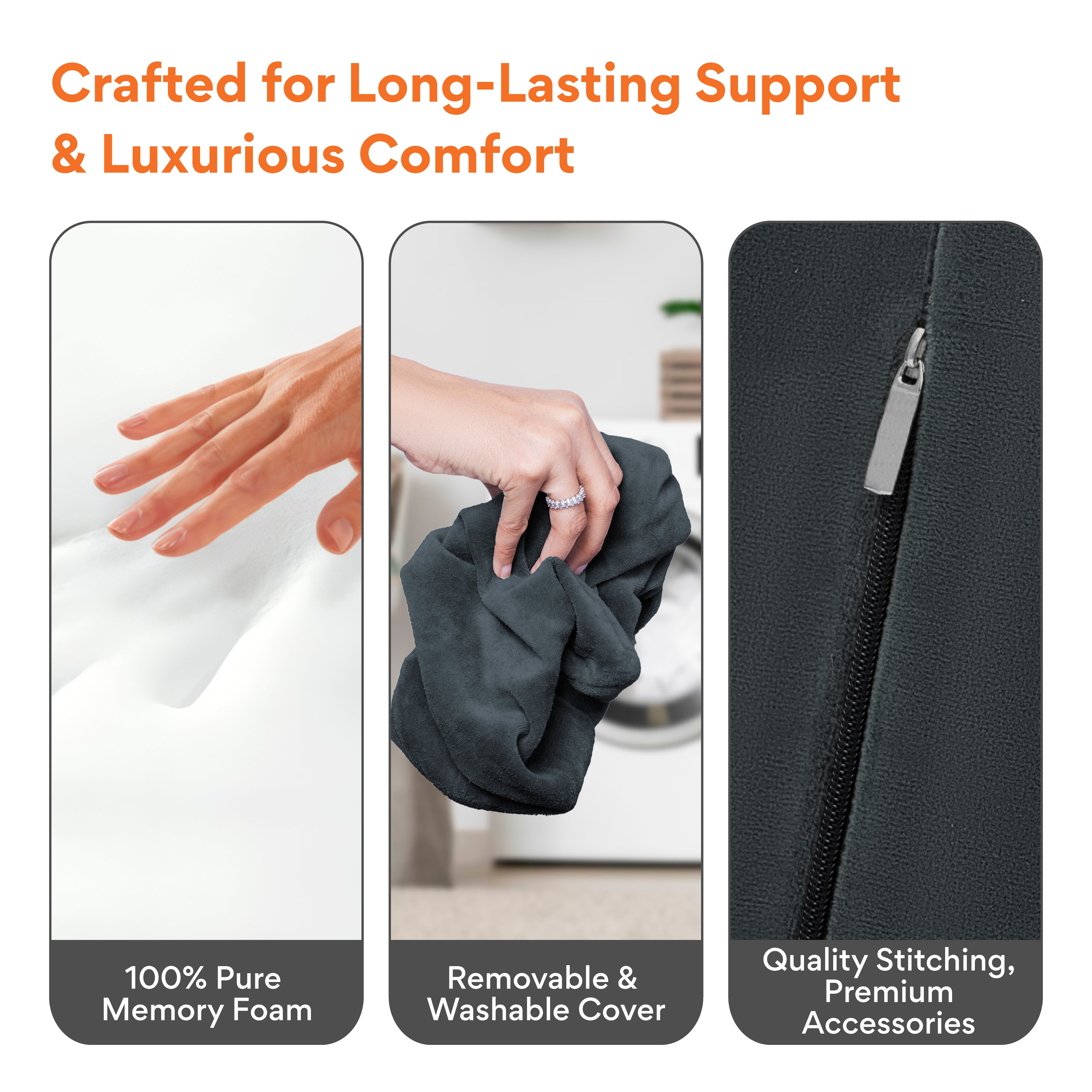 Half Moon Pillow with Memory Foam Top