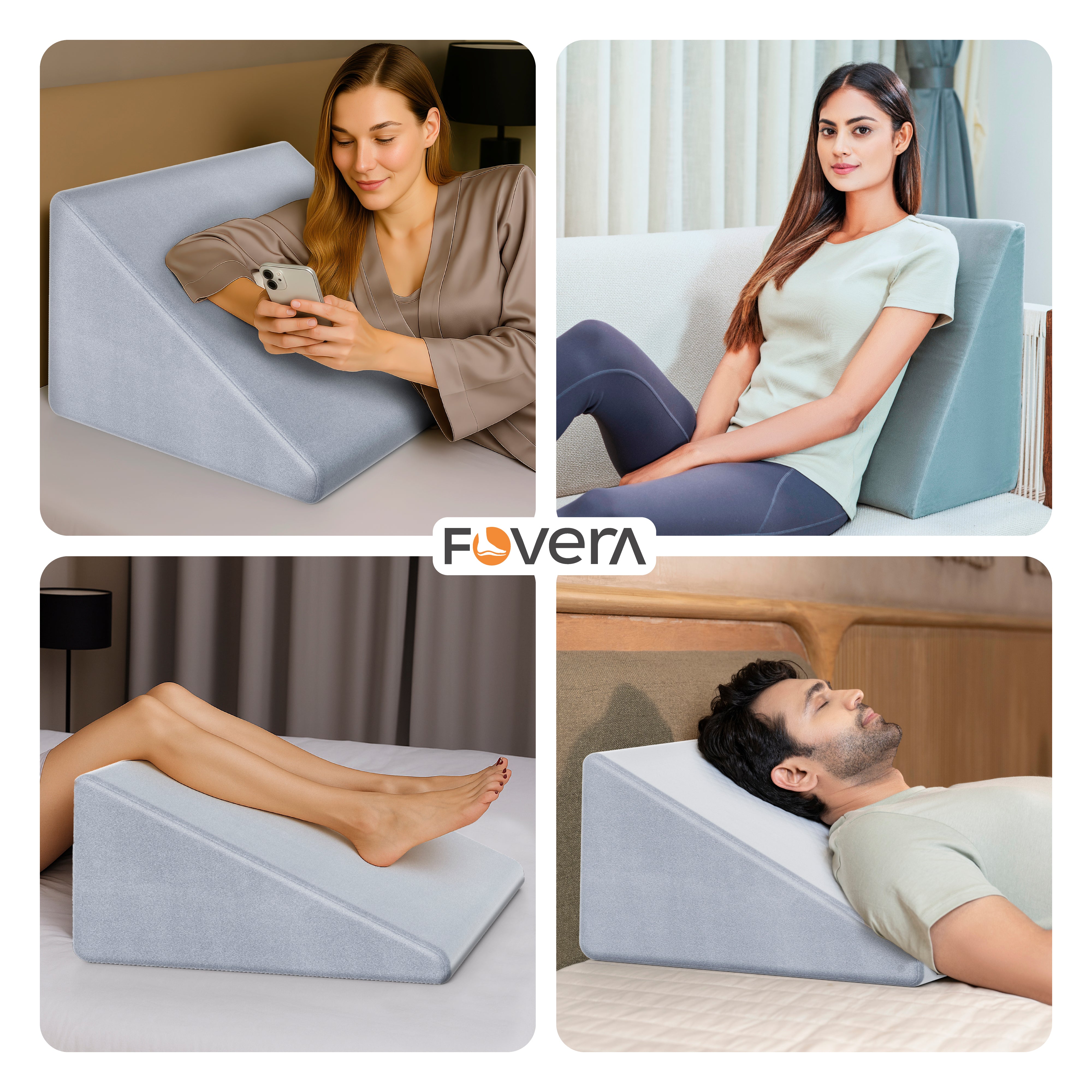 Bed Wedge Pillow for Acid Reflux, Snoring, GERD, Leg Elevation ( 18 x 17.5 x 11 Inch )