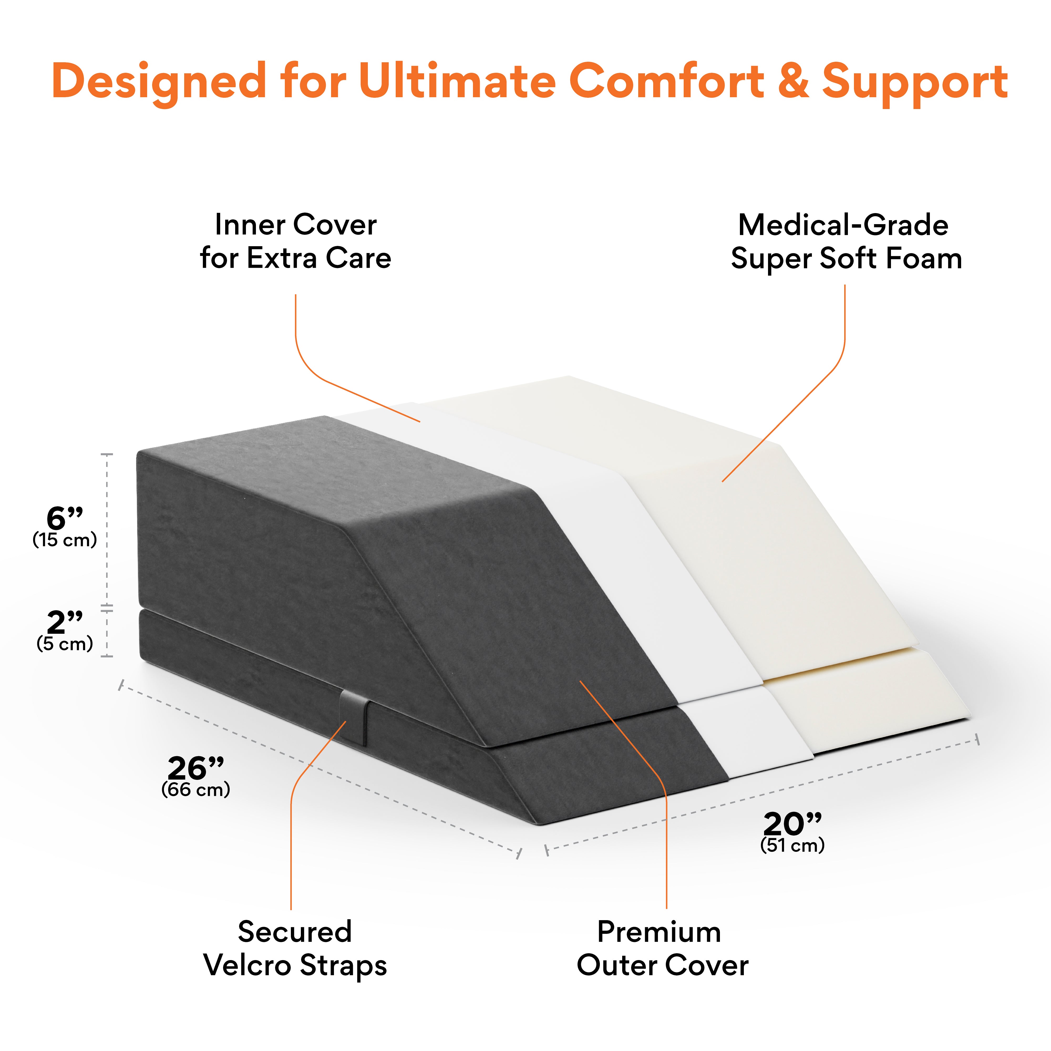 Adjustable Leg Elevator Pillow for Leg, Hip & Knee Pain Relief