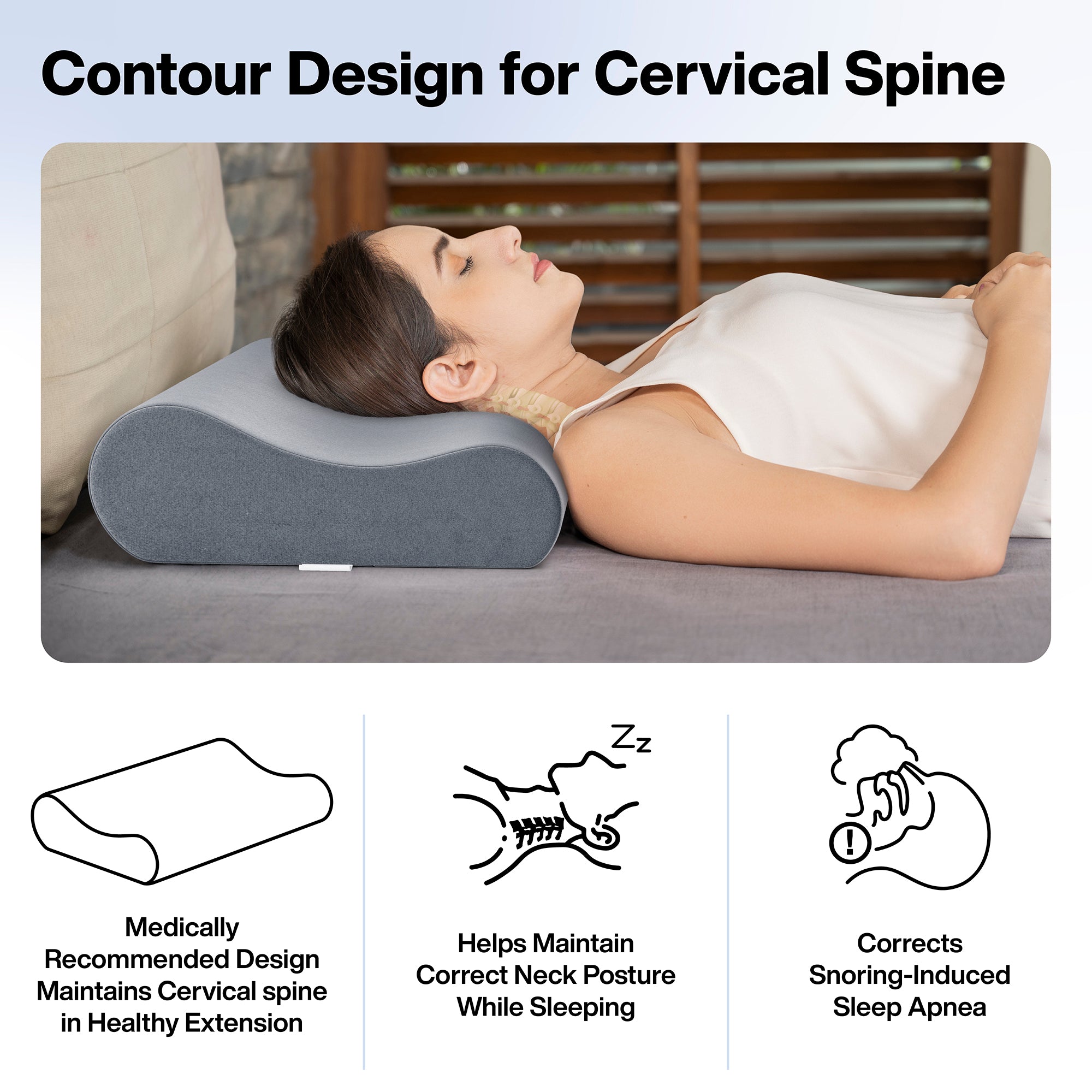 FOVERA Orthopedic Soft Contour Cervical Pillow