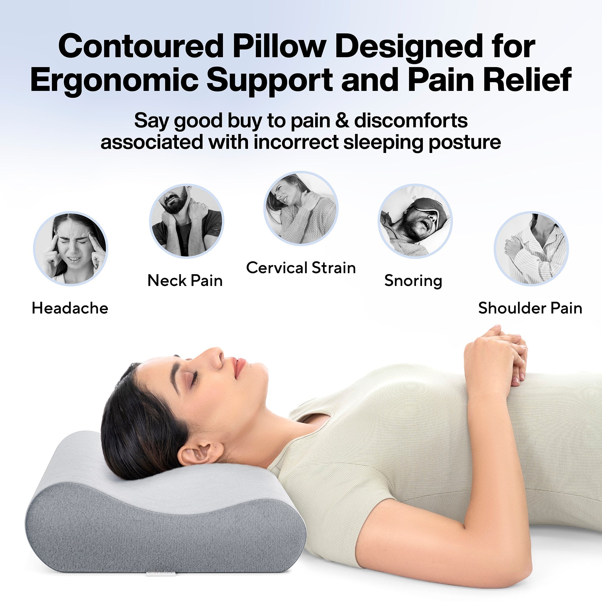 FOVERA Orthopedic Soft Contour Cervical Pillow