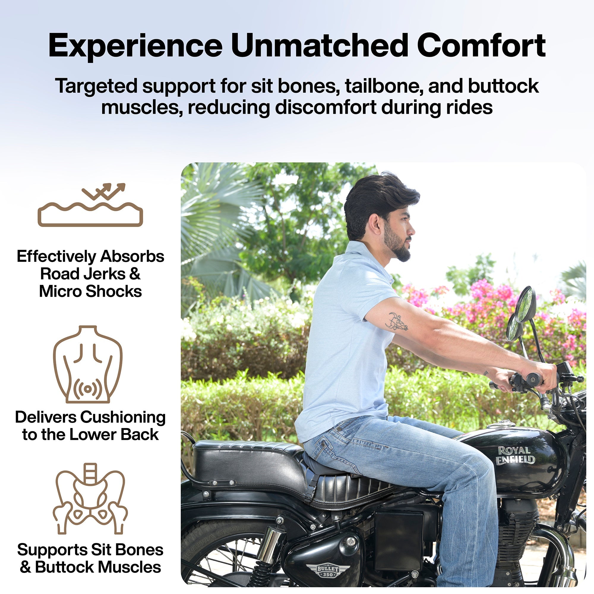 Memory Foam Motorcycle Seat Cushion