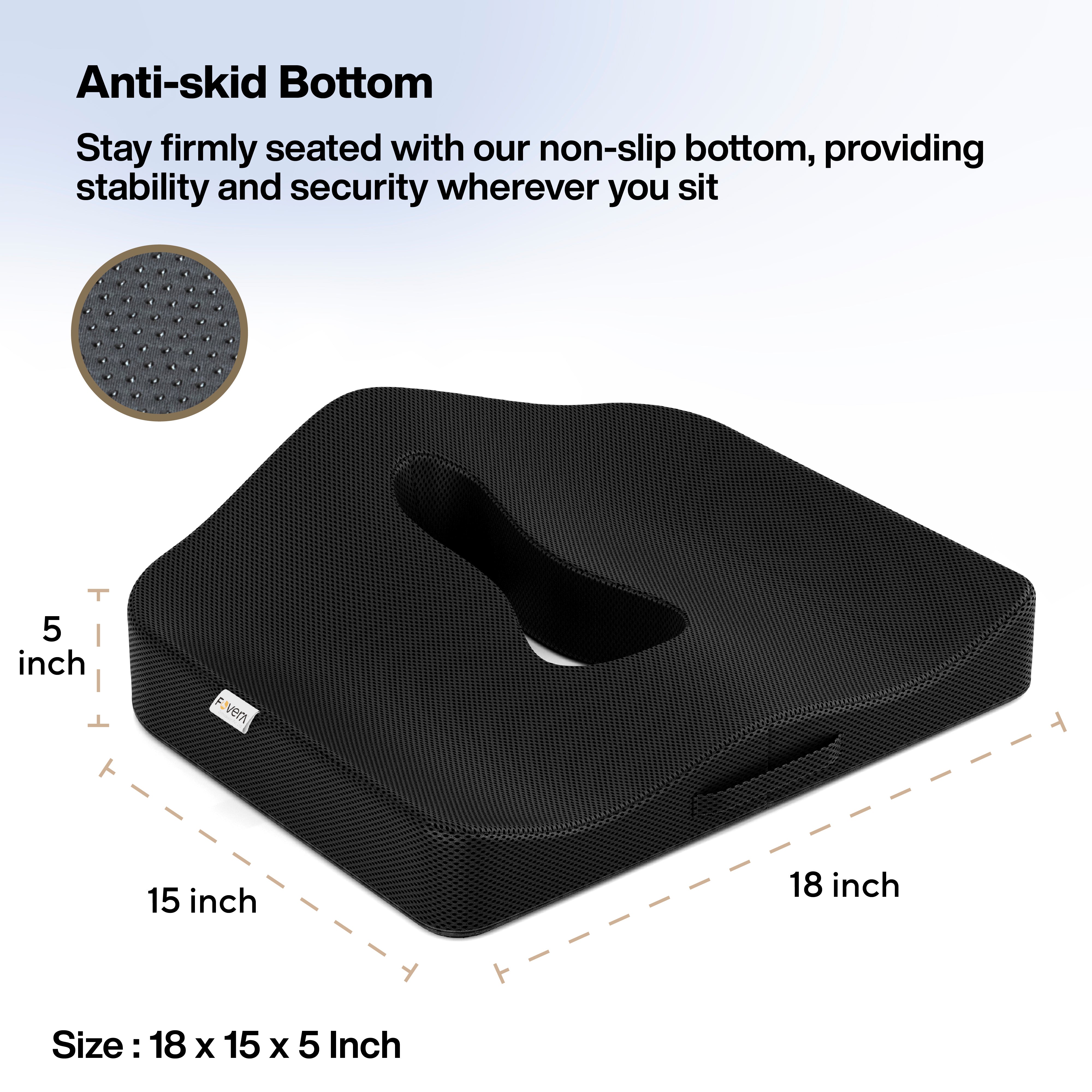 Foam Coccyx Fovera Orthopedic Memory Foam Fovera Comfort Non-Slip