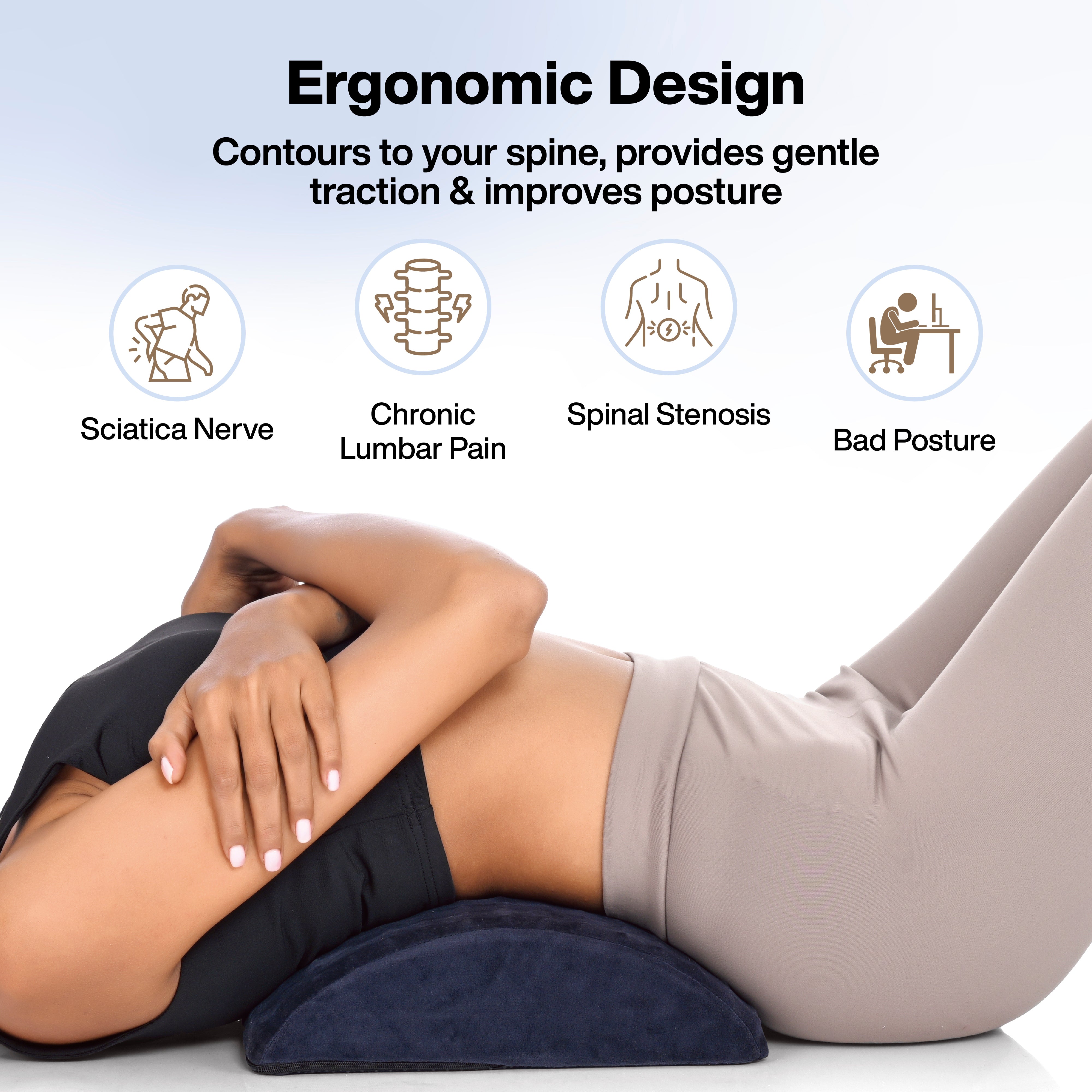 Gel Back Traction Lumbar Stretcher for Upper & Lower Muscle Pain Relief