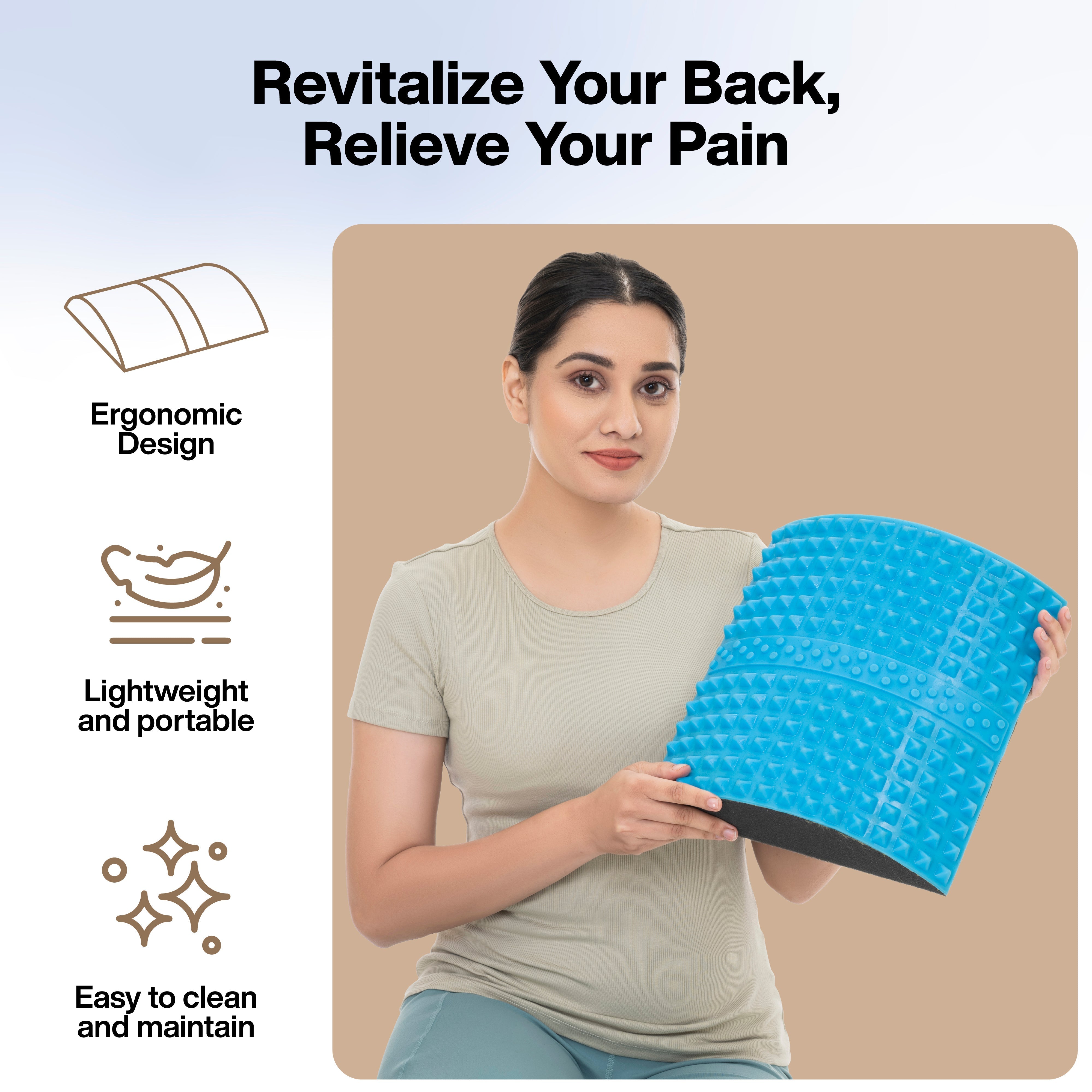 Gel Back Traction Lumbar Stretcher for Upper & Lower Muscle Pain Relief