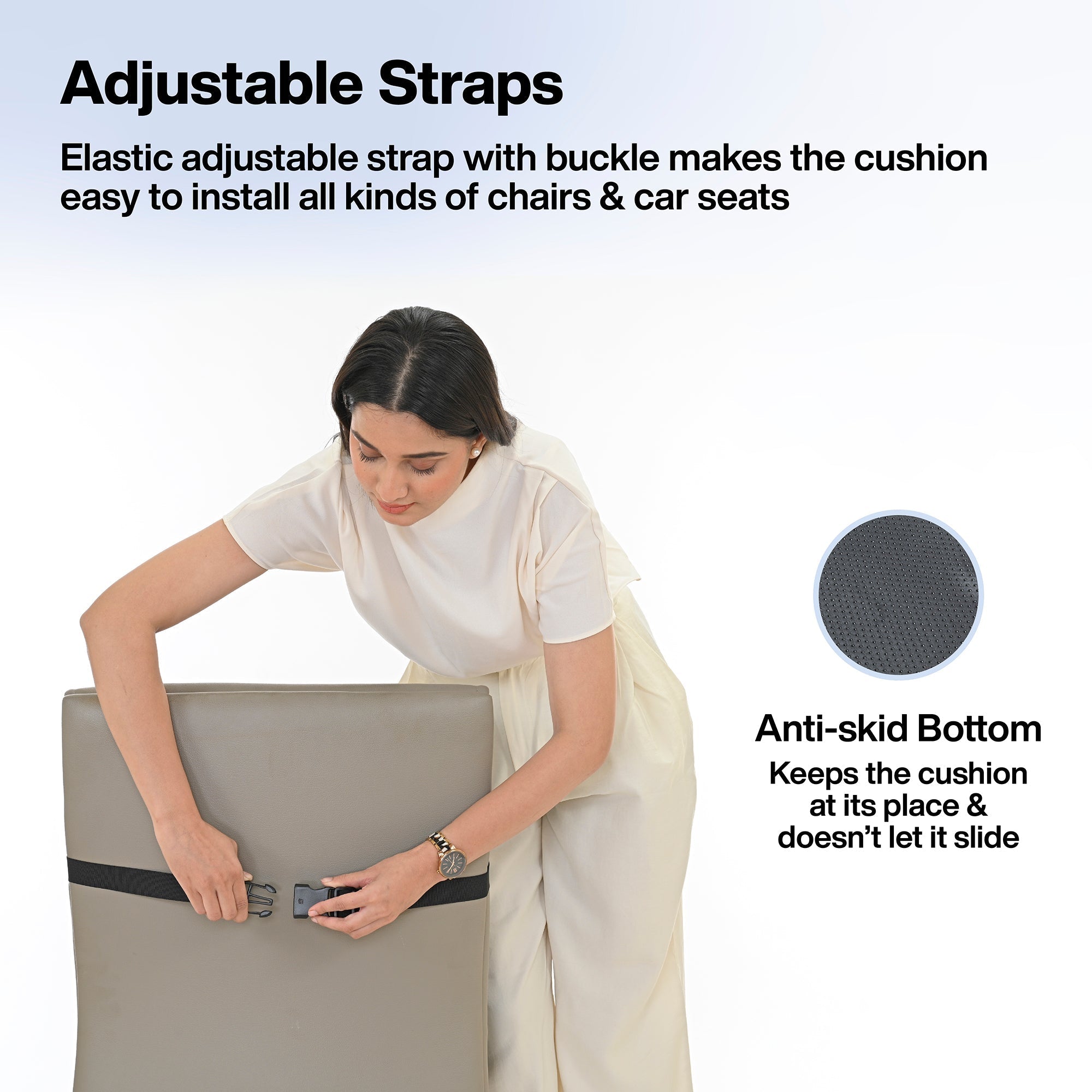 FOVERA Back Support for Chair & Coccyx Seat Cushion for Tailbone Combo