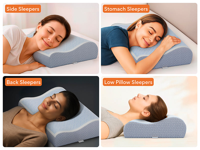 FOVERA Cool Gel & Memory Foam Cervical Pillow – Comfort Meets Cool Support