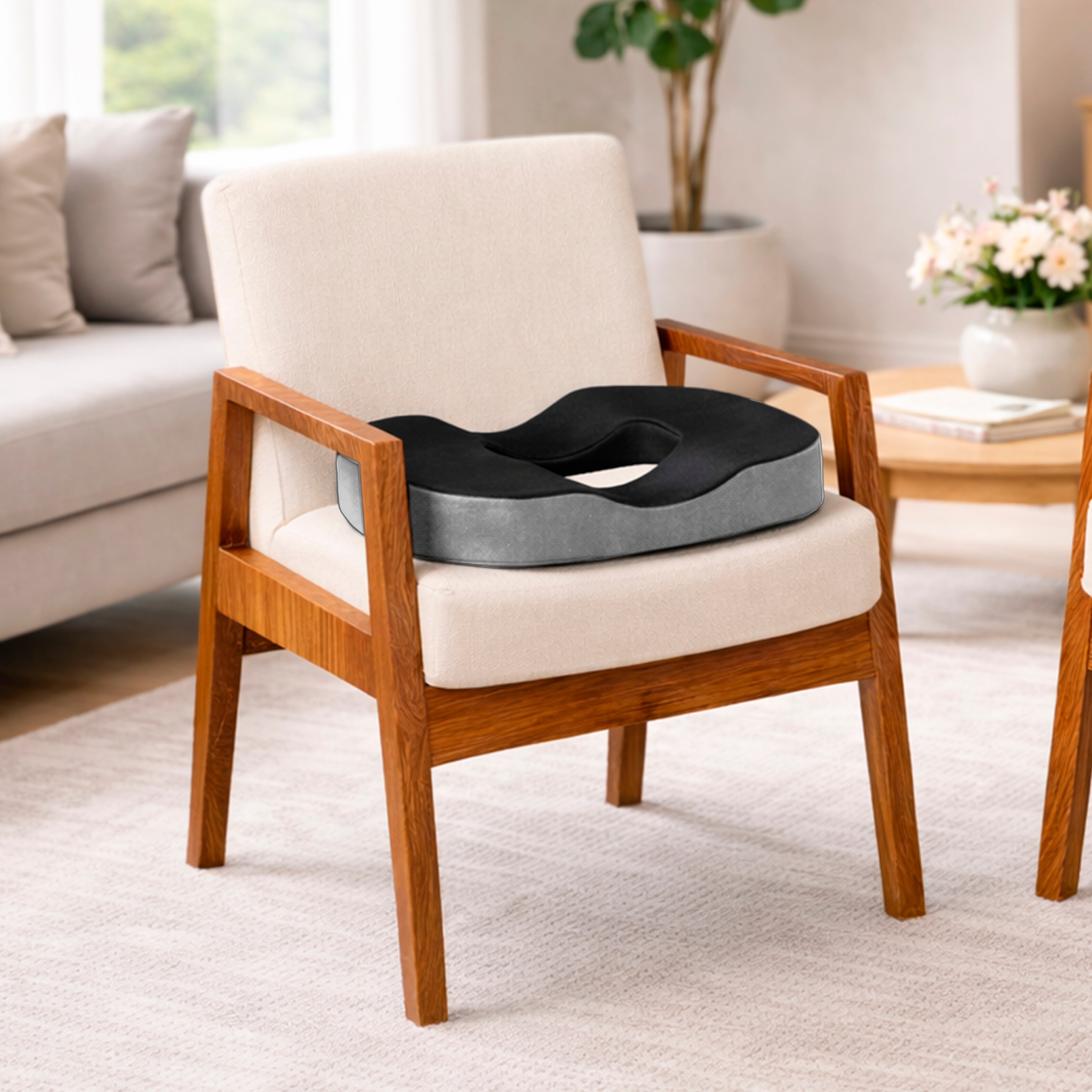 FOVERA Orthopedic Memory Foam Donut Seat Cushion Pillow for Piles