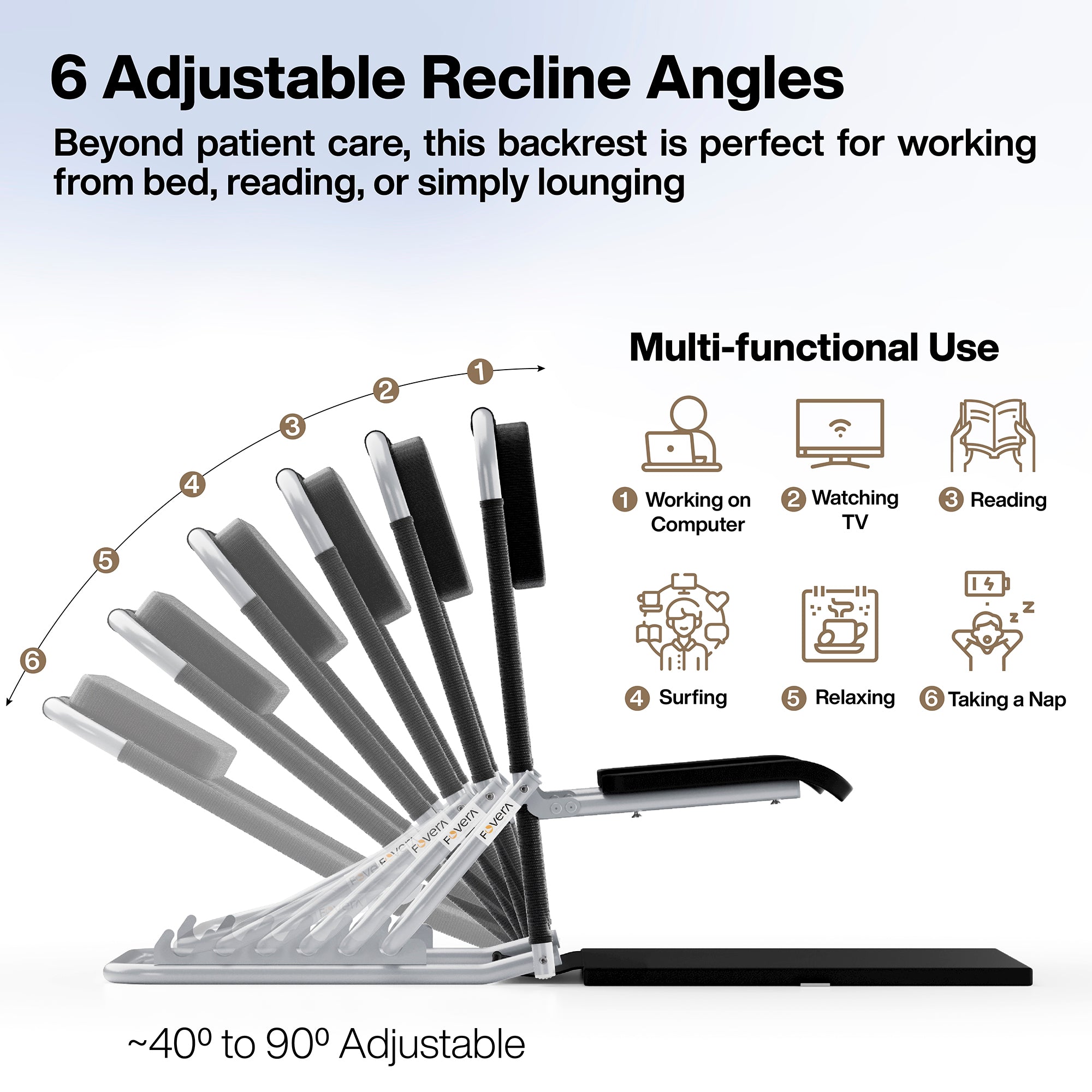 Adjustable Hospital Back Support for Bed with Arm Rest (Advanced)
