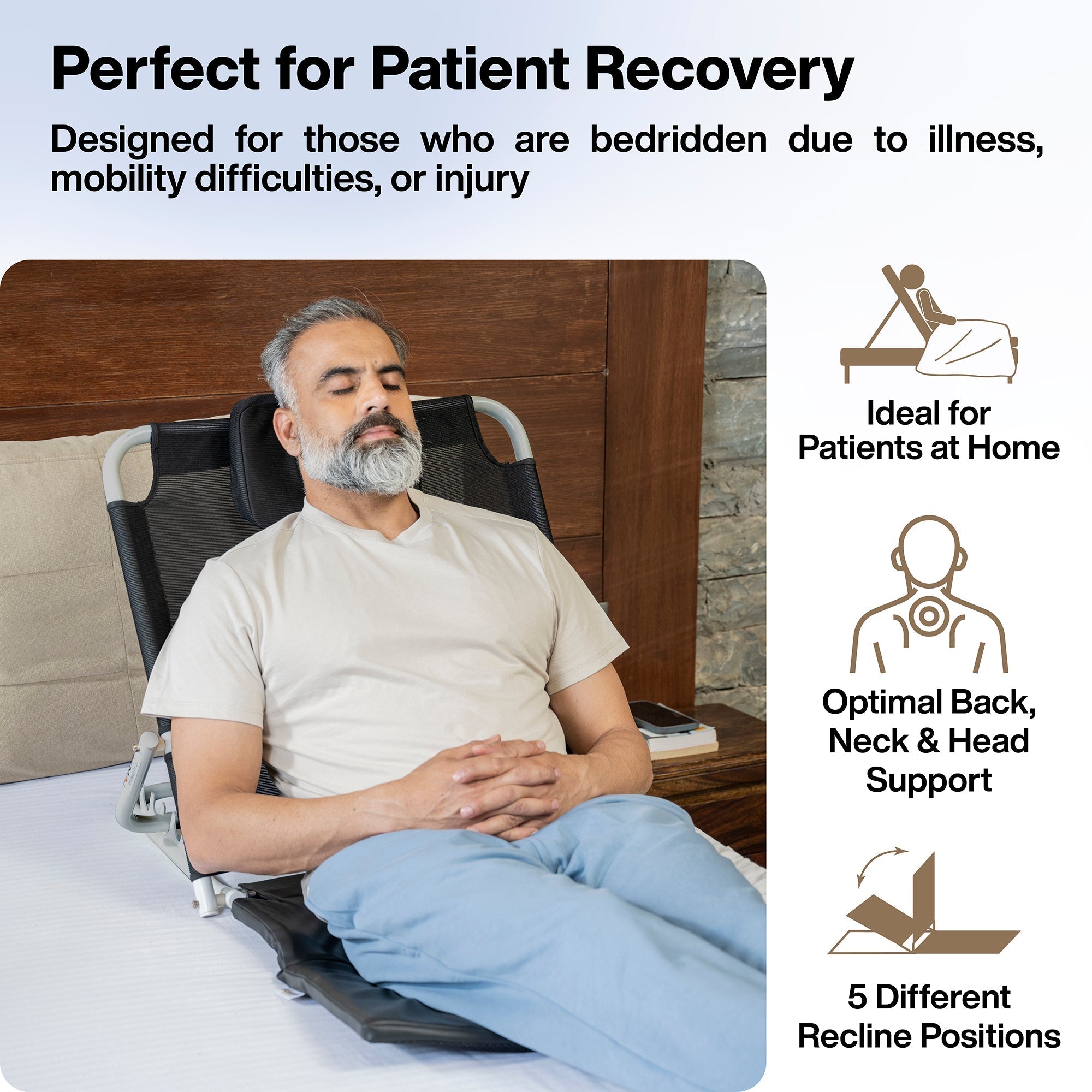 Adjustable Hospital Back Support for Bed (Classic)