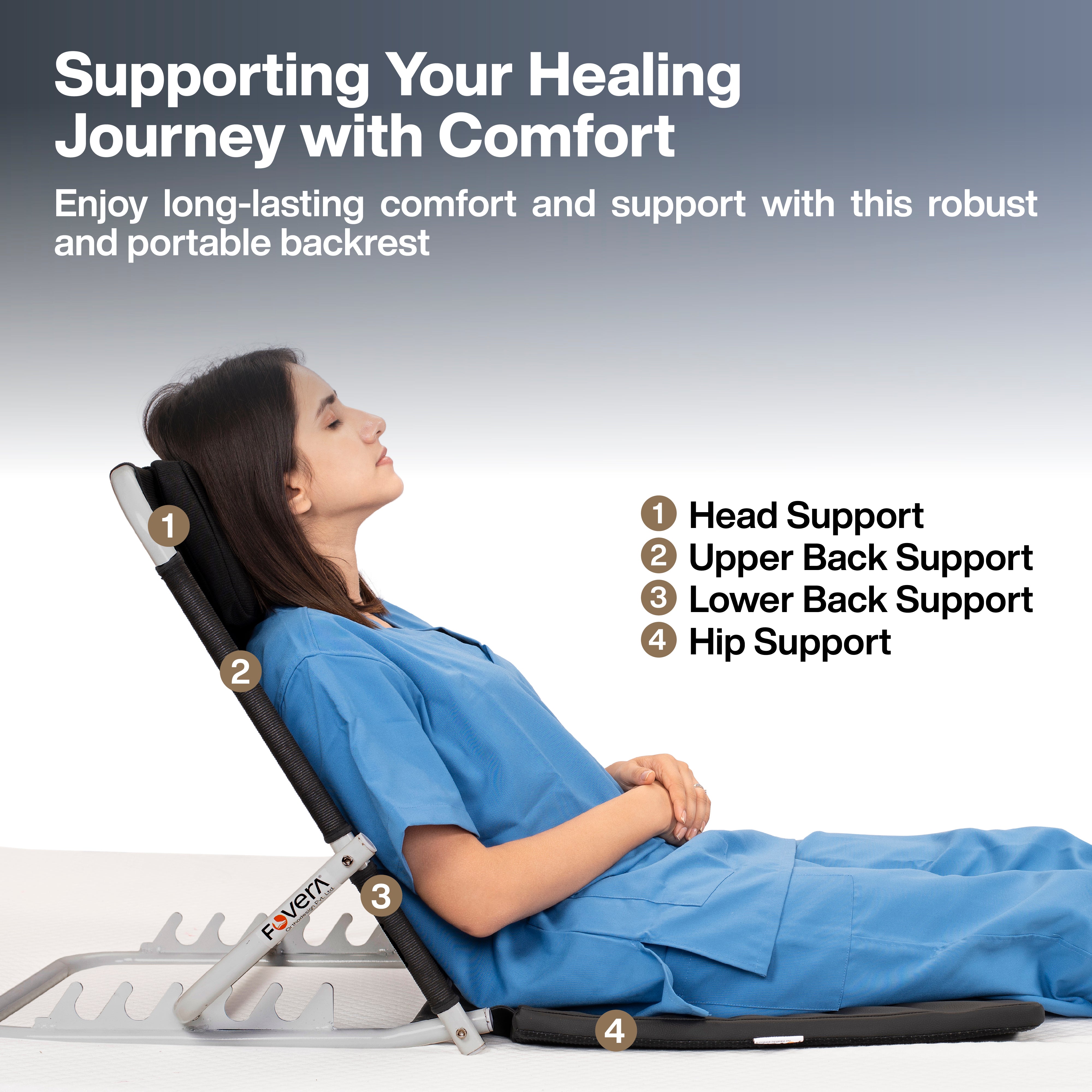 Adjustable Hospital Back Support for Bed (Classic)