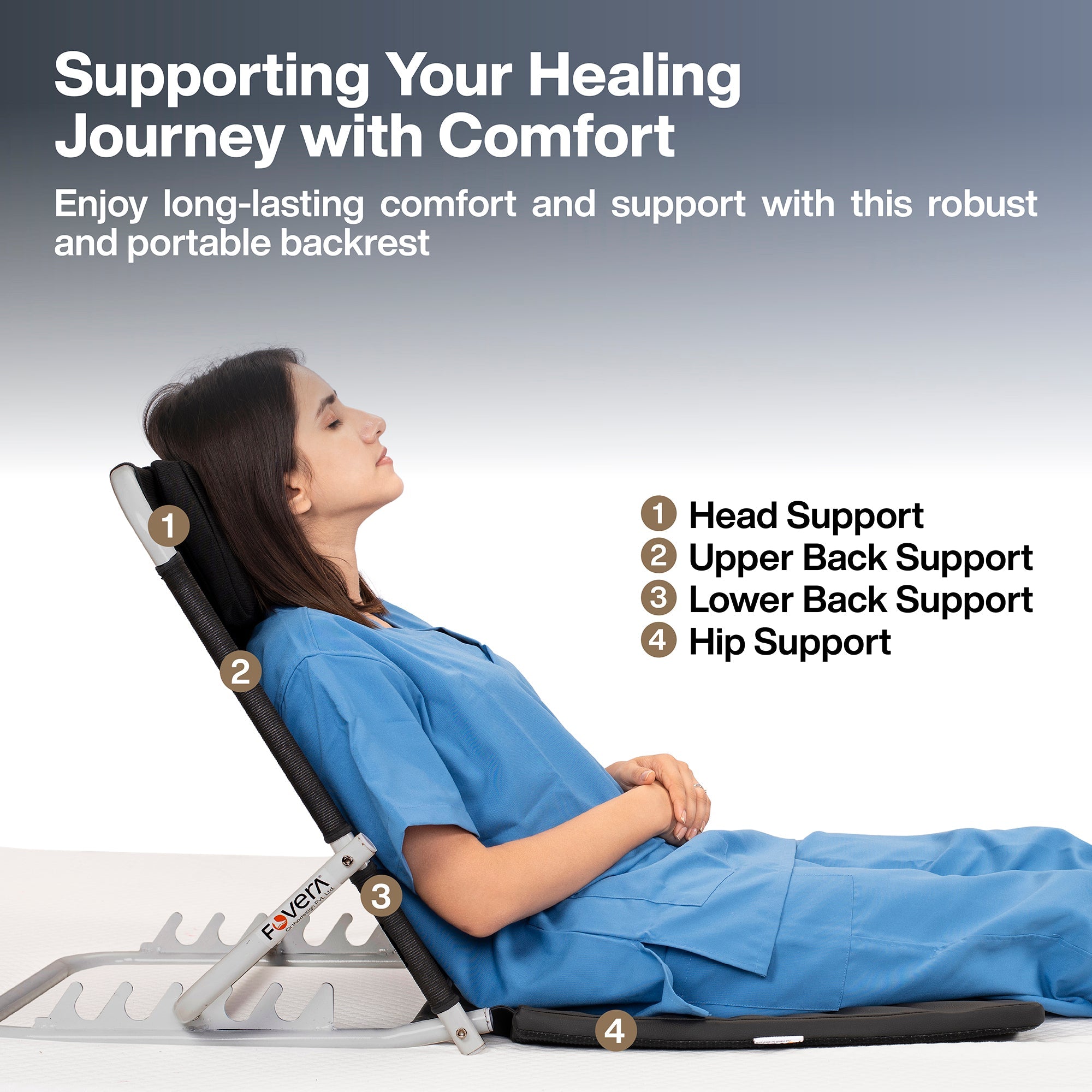 Adjustable Hospital Back Support for Bed (Classic)
