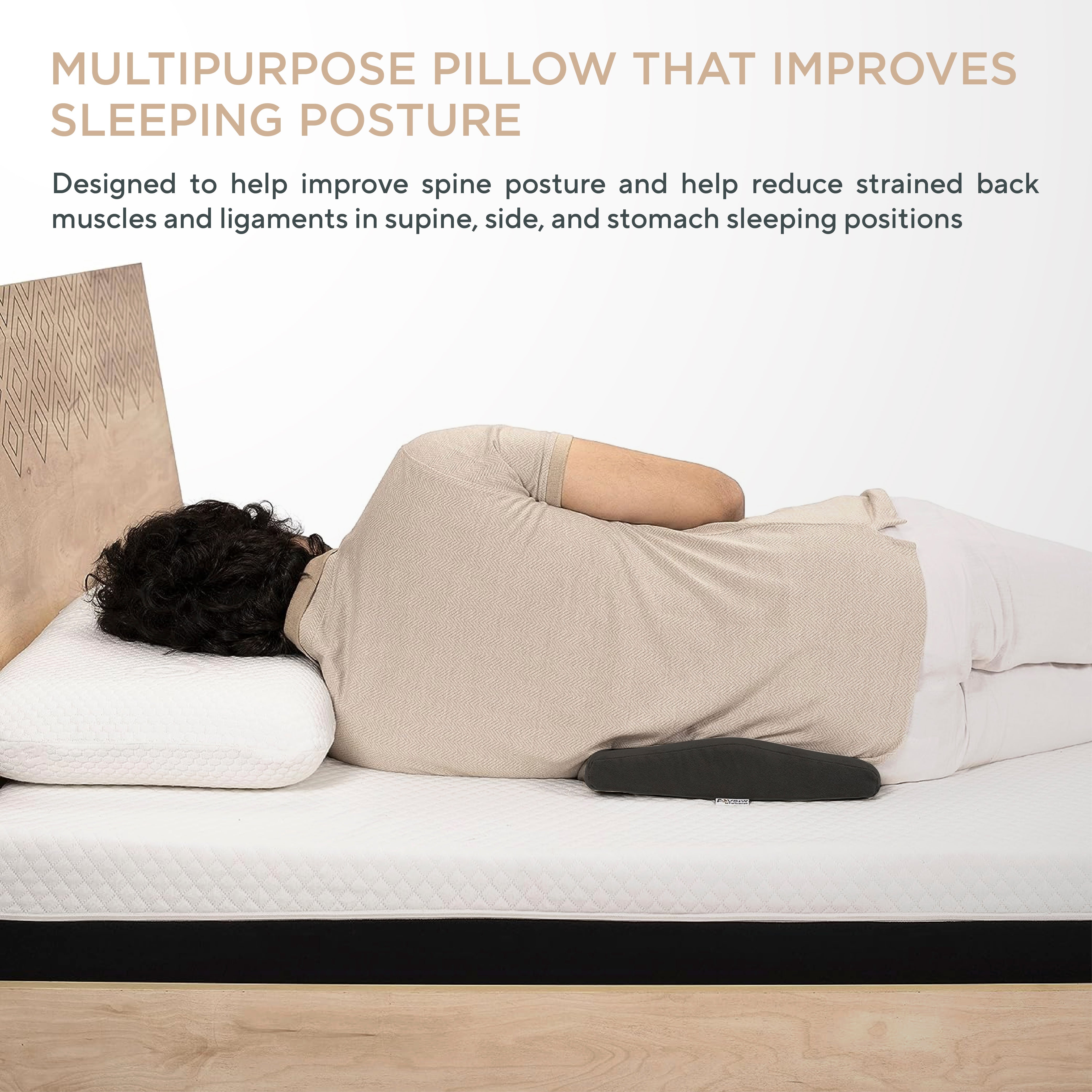 Lumbar Pillow for Sleeping - Back Pain, Nerve Pain, Pregnancy, and Hip Pain Relief
