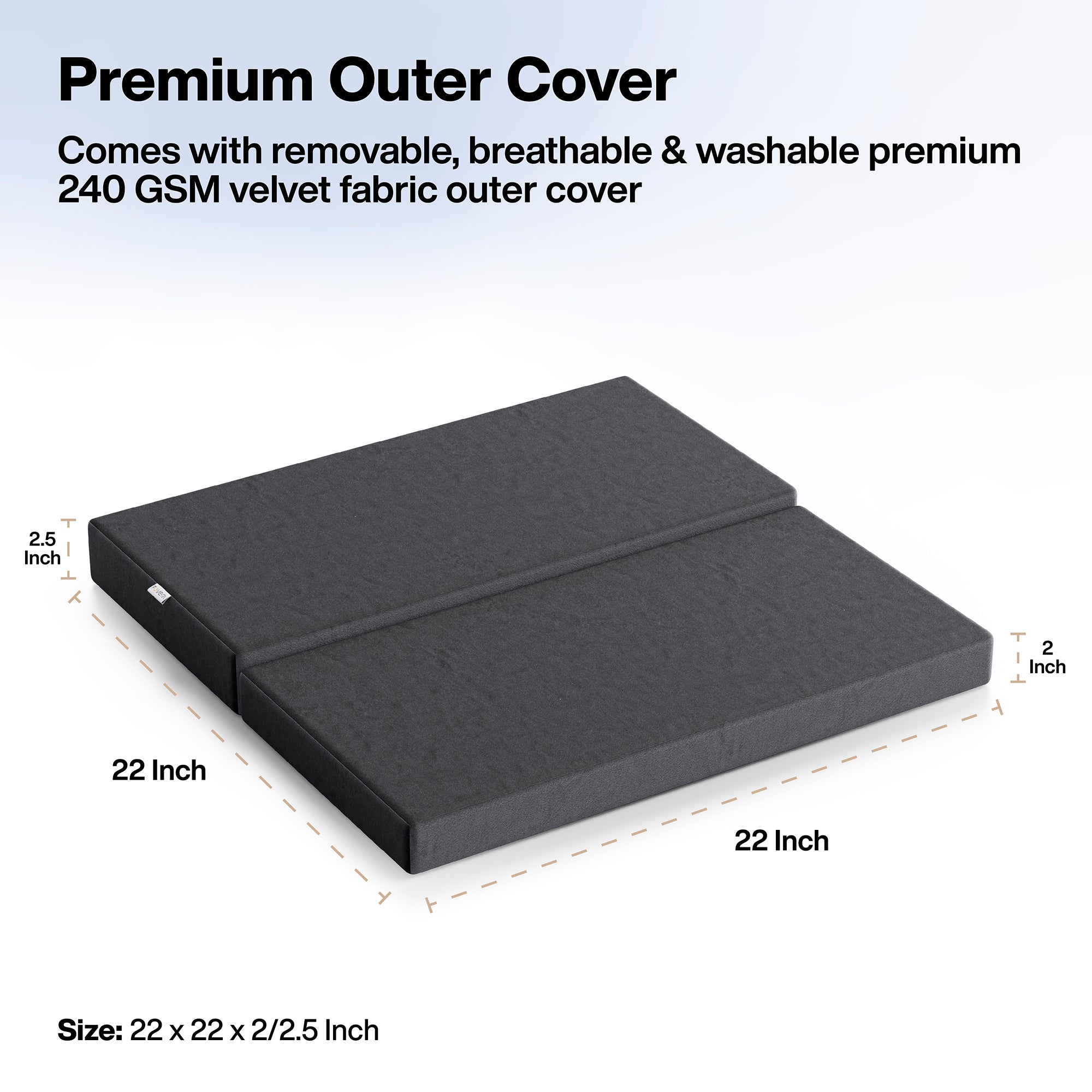 Foldable Portable Large Size Meditation Cushion (Flat)