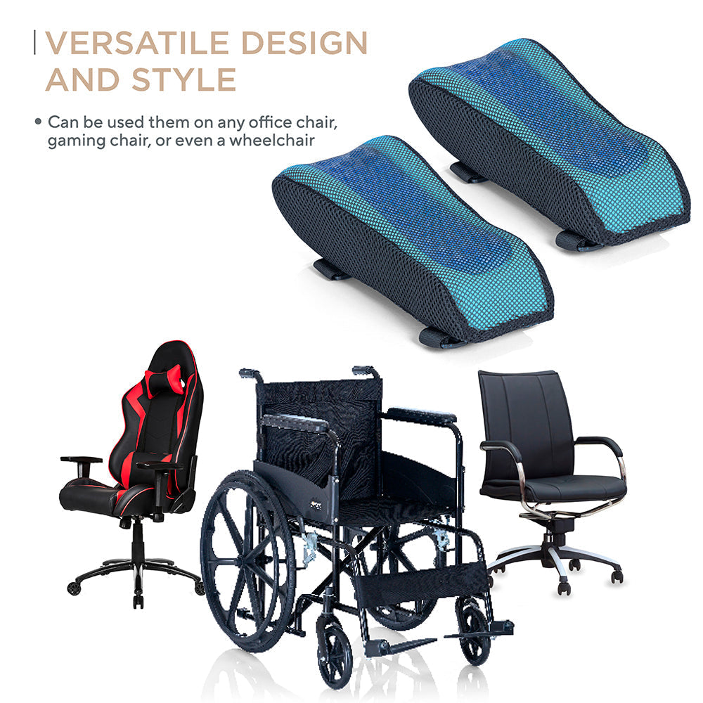 Gel and Memory Foam Armrest Pads for Office & Gaming Chair