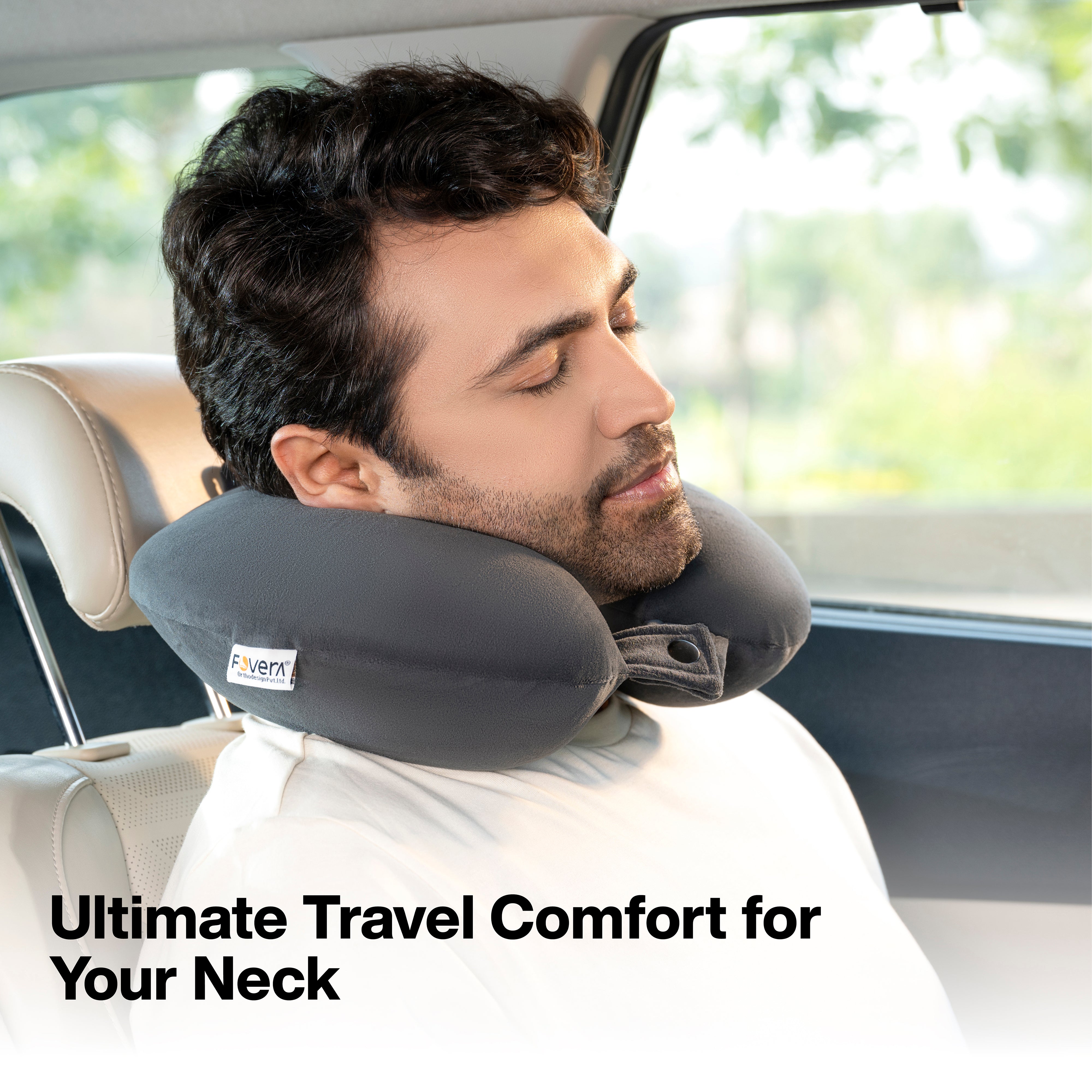 Memory Foam Neck Rest Pillow for Neck Support for Resting in Flight, Car, Train & Bus