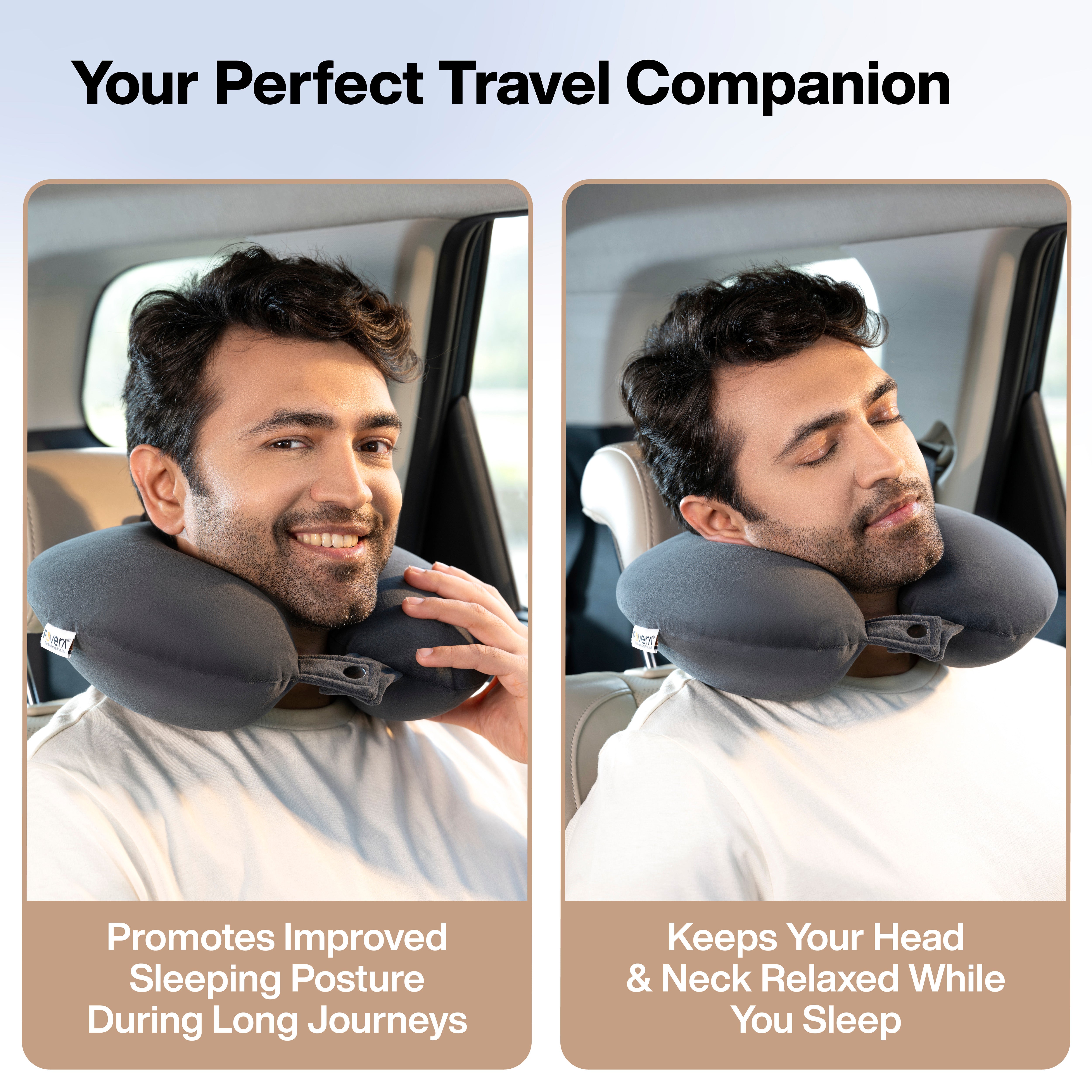 Memory Foam Neck Rest Pillow for Neck Support for Resting in Flight, Car, Train & Bus
