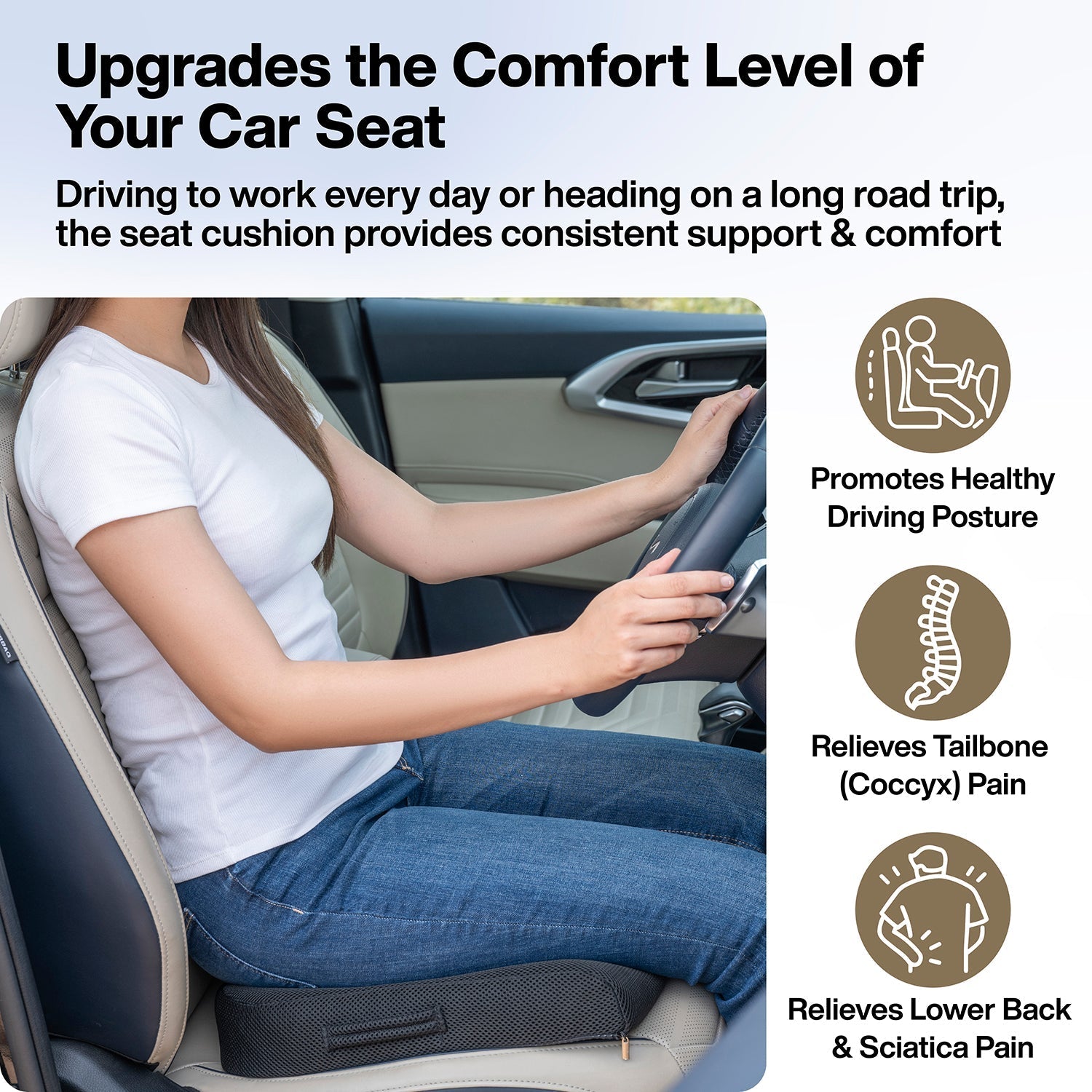 Buy Car Seat Cushion for Long Comfortable Drive Orthopedic U