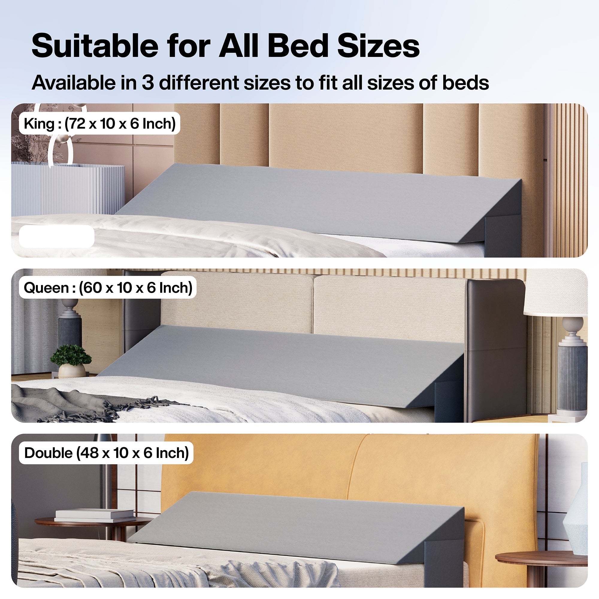 Bed Wedge Pillow for Headboard Gap for Filling Gap Between Headboard & Mattress