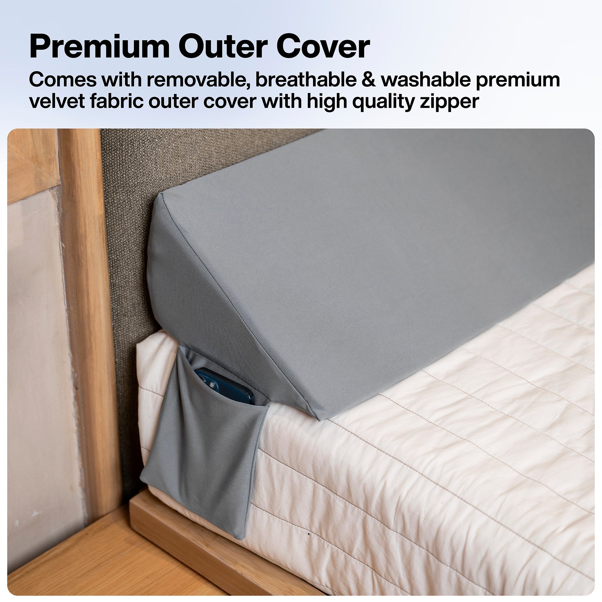 Bed Wedge Pillow for Headboard Gap for Filling Gap Between Headboard & Mattress