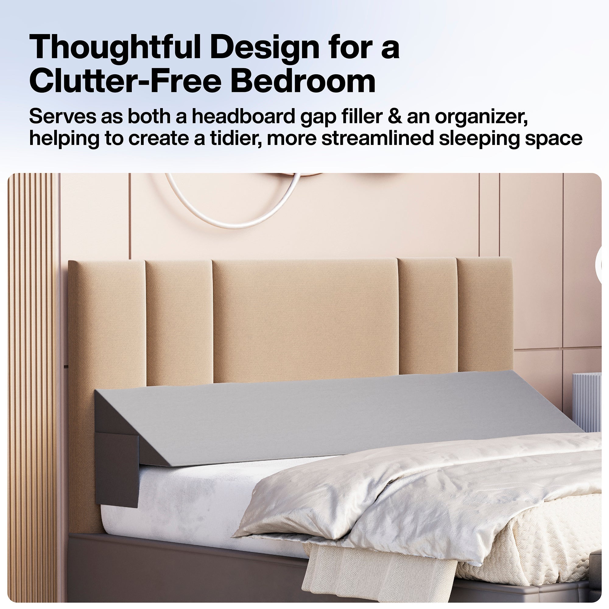 Bed Wedge Pillow for Headboard Gap for Filling Gap Between Headboard & Mattress