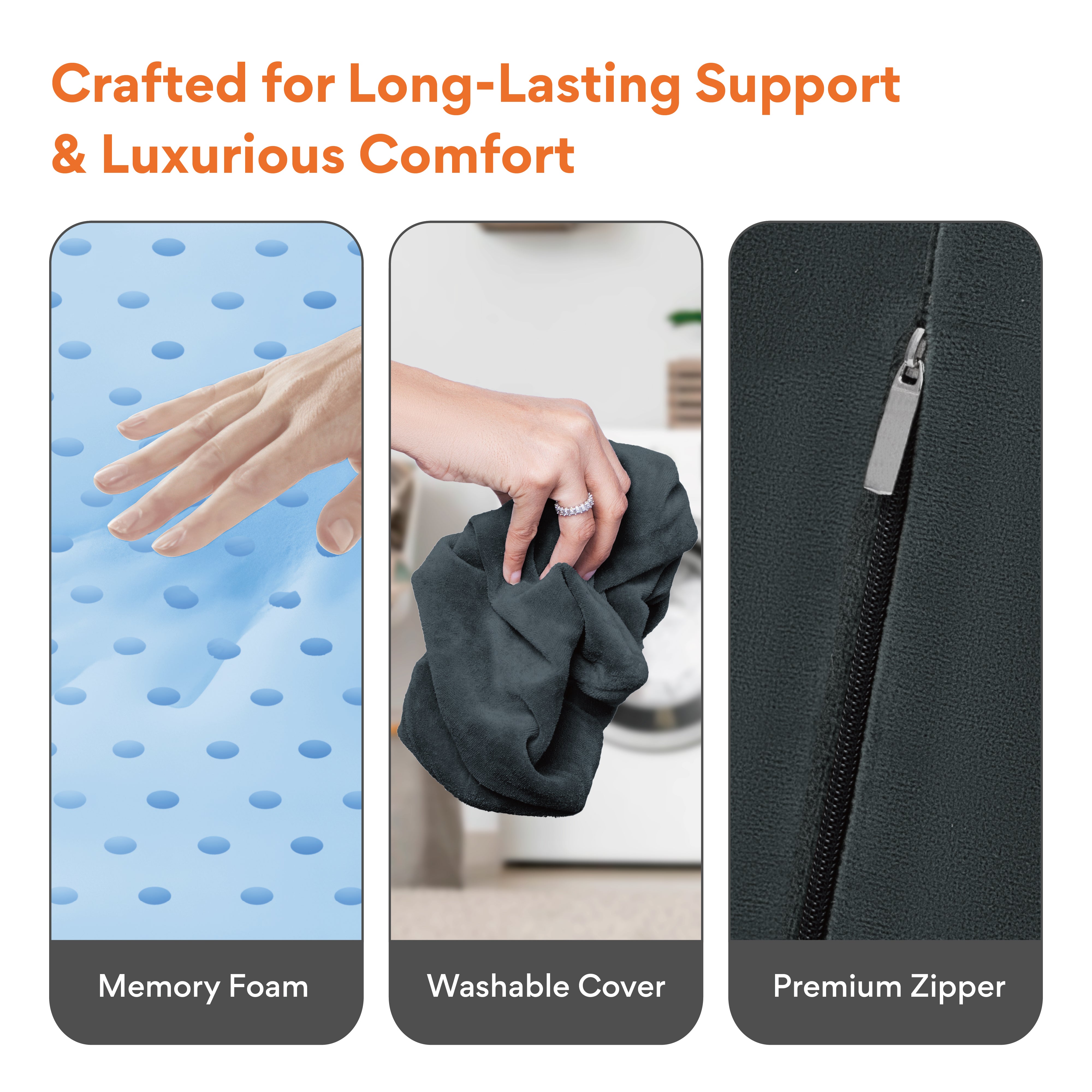 Cool Gel Memory Foam Contoured Lumbar Pillow for Sleeping