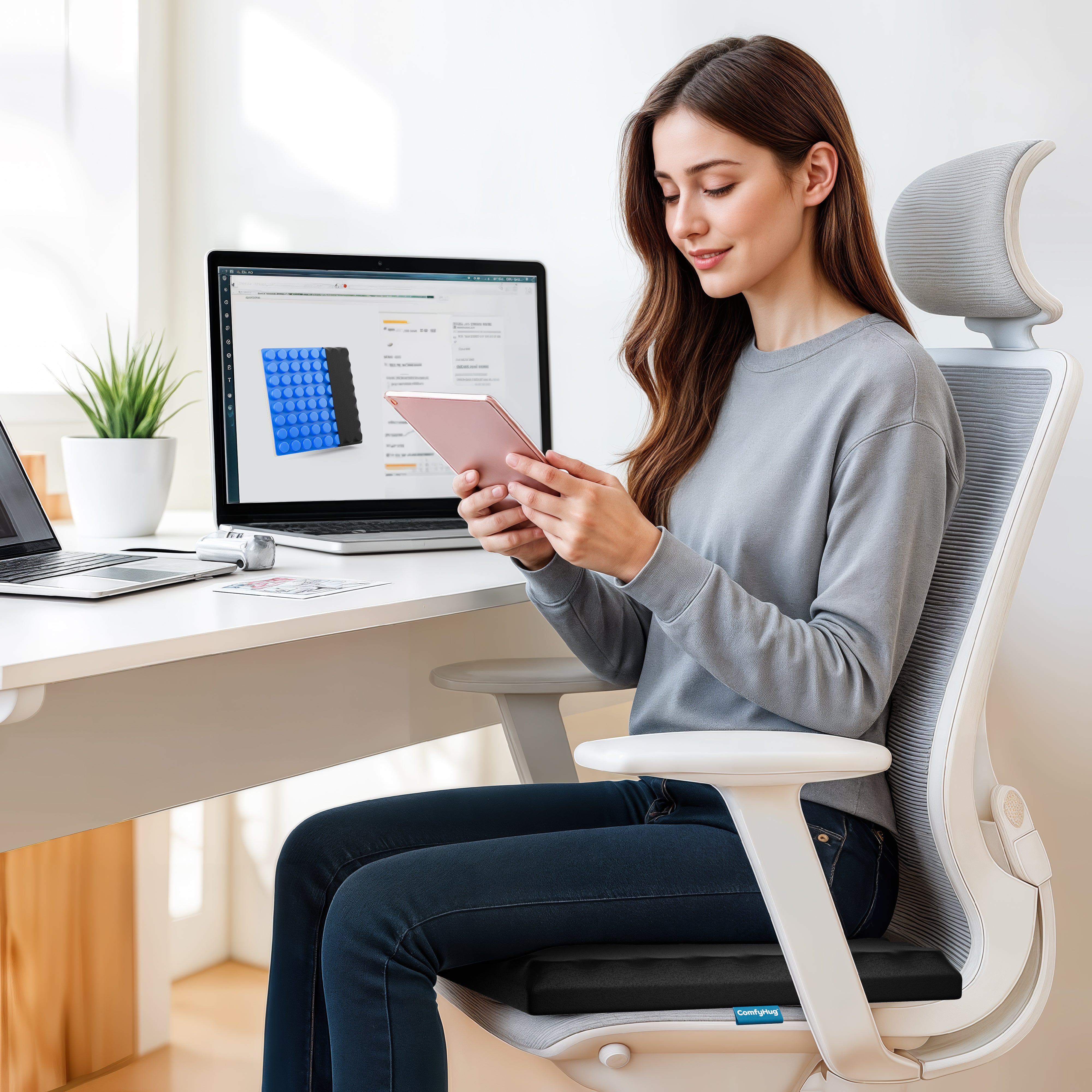 Premium Gel Seat Cushion - Prevents Pressure Sores, Sciatica & Coccyx/Tailbone Pain