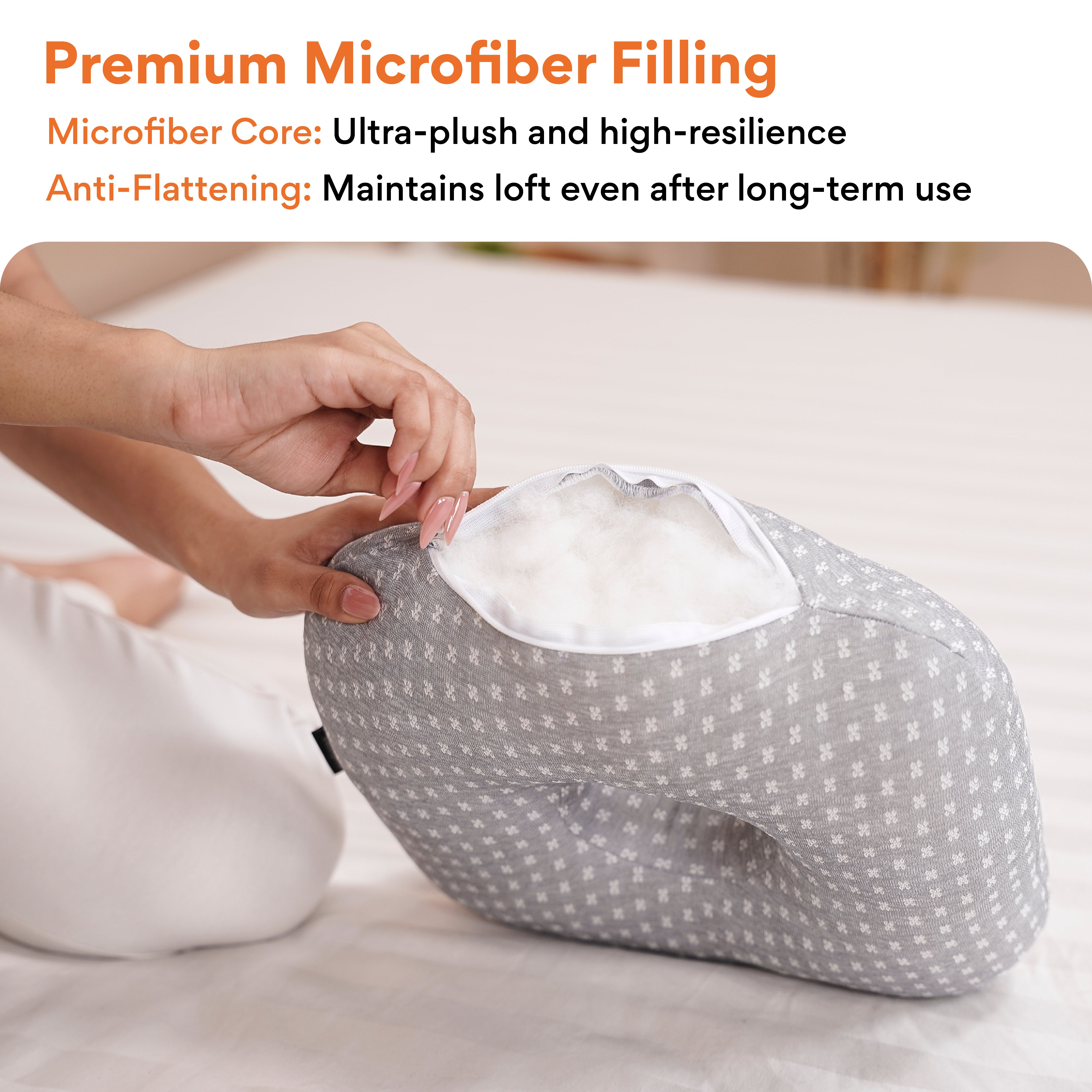 FOVERA Ear Piercing Pillow for Side Sleepers with Ear Hole | Relief from Ear Pain, CNH, Ear Inflammation
