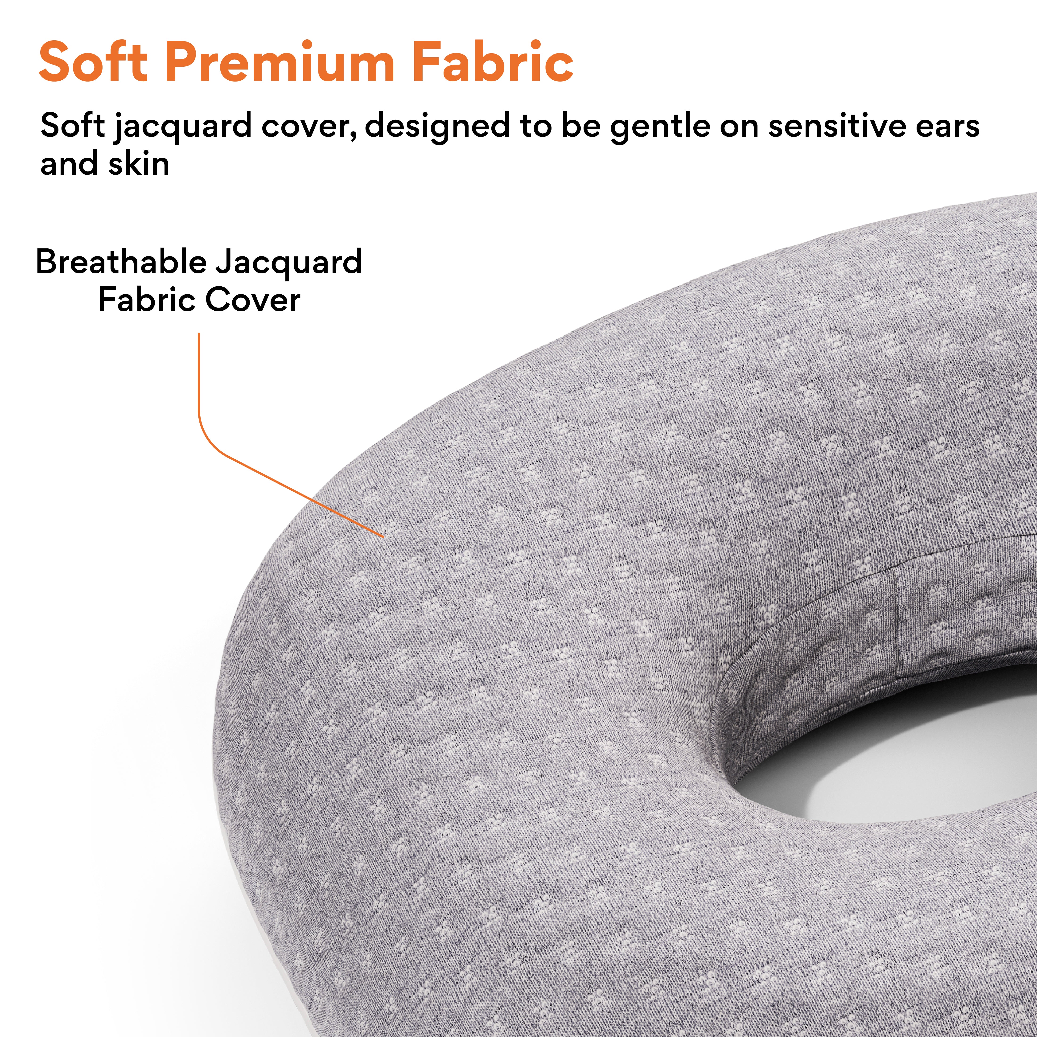FOVERA Ear Piercing Pillow for Side Sleepers with Ear Hole | Relief from Ear Pain, CNH, Ear Inflammation